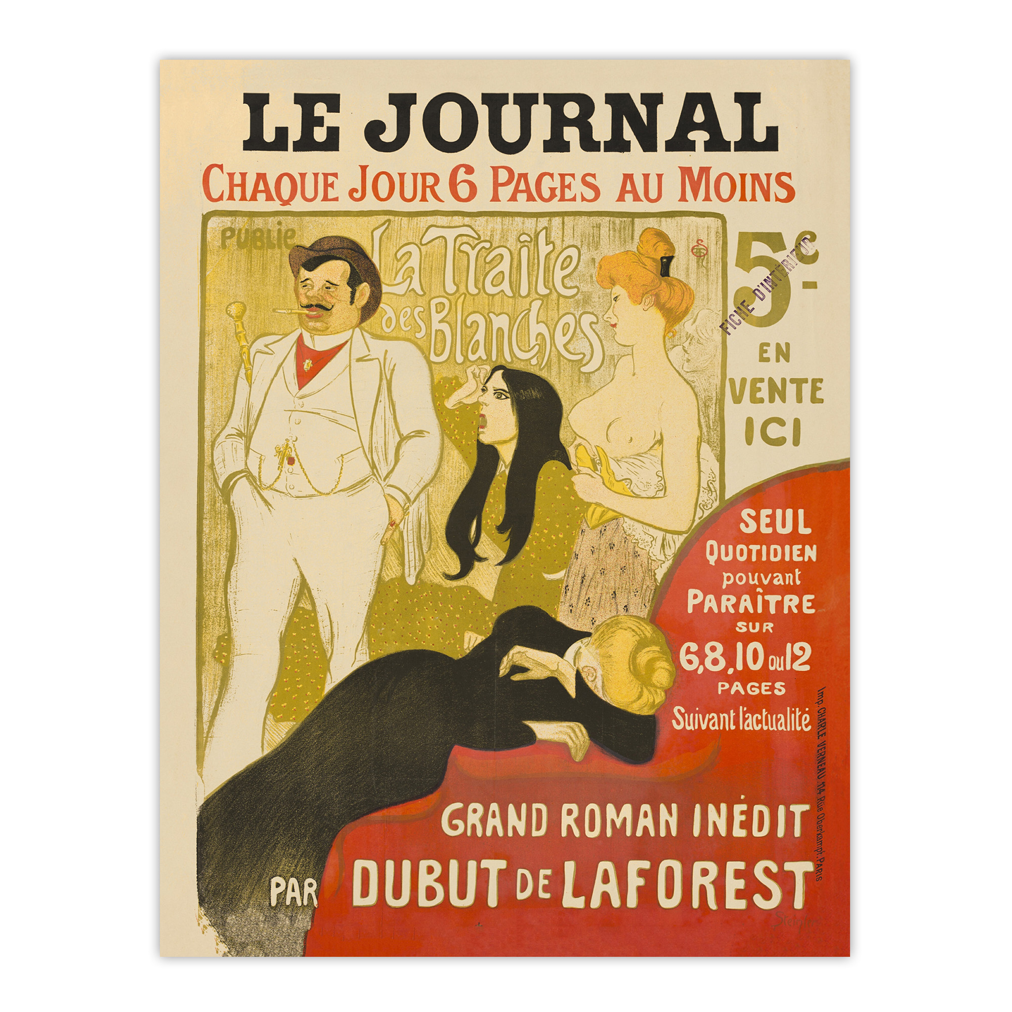 Journal Vintage Newspaper Magazine Cover Steinlen Wall Art Poster Print