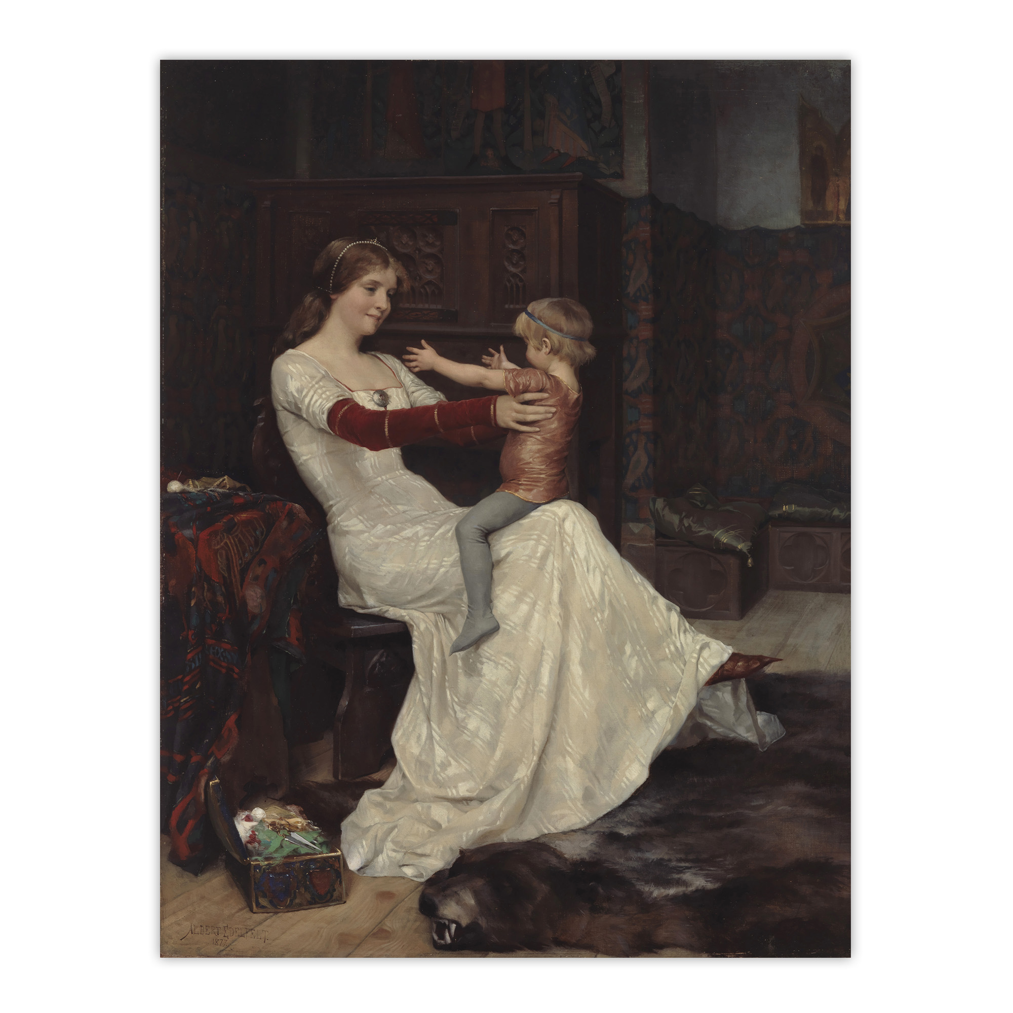 Albert Edelfelt Queen Bianca of Namur With Son Wall Art Print