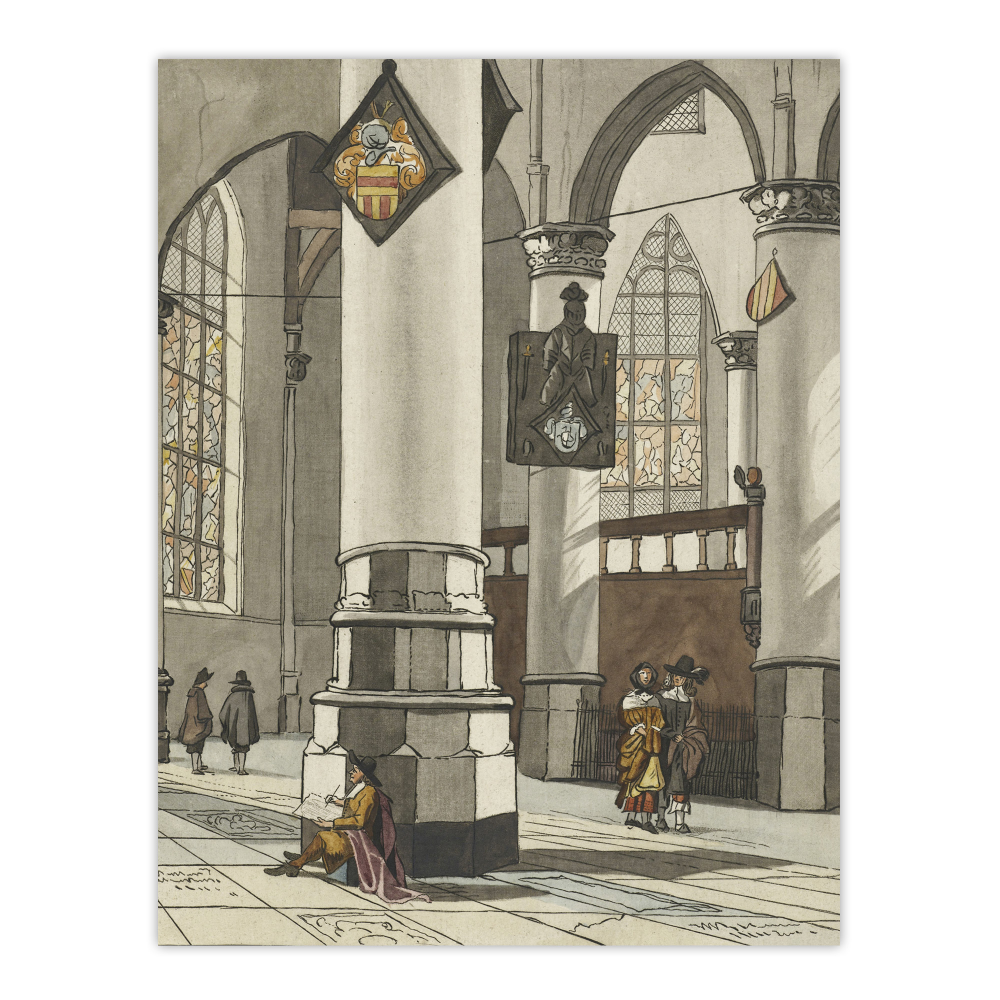 Cornelis Ploos van Amstel Gothic Church Interior Wall Art Print