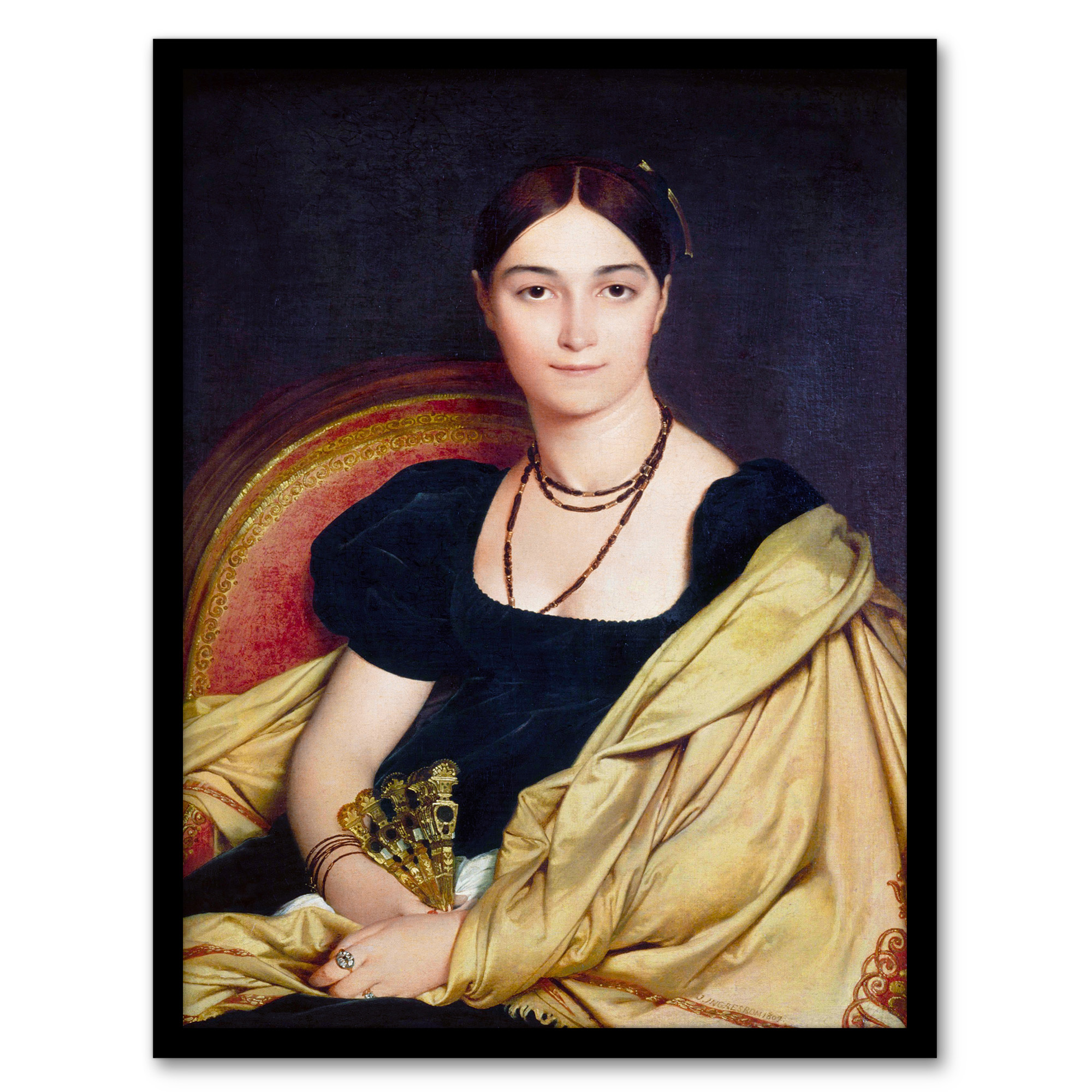 J A D Ingres Portrait of Madame Duvaucey Wall Art Print