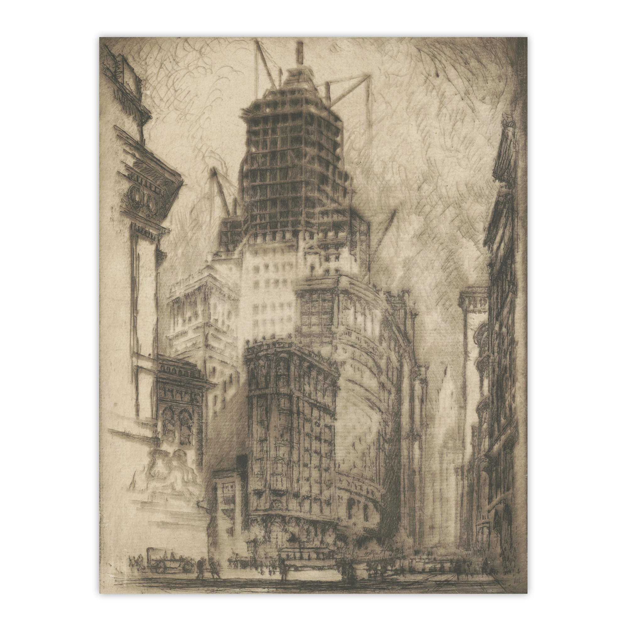 Joseph Pennell Standard Oil Building With Scaffolding Wall Art Print