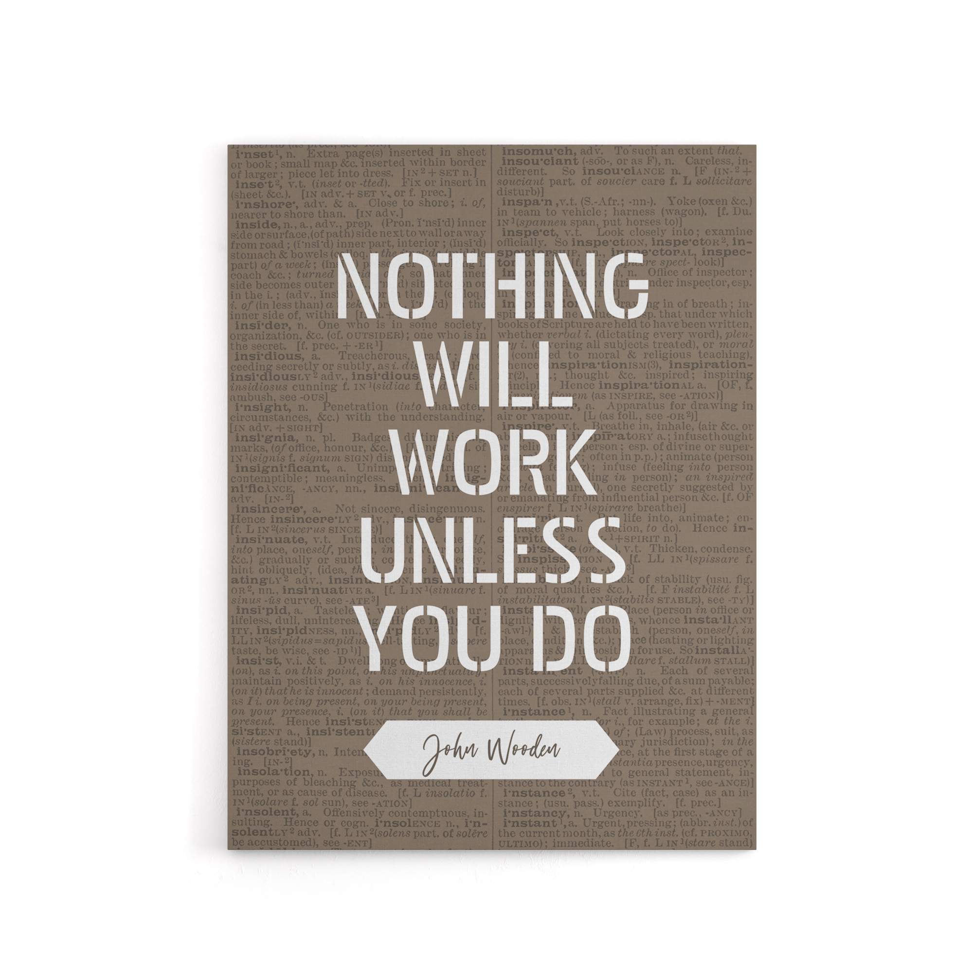 Basketball Quote John Wooden Nothing Works Canvas Wall Art Print
