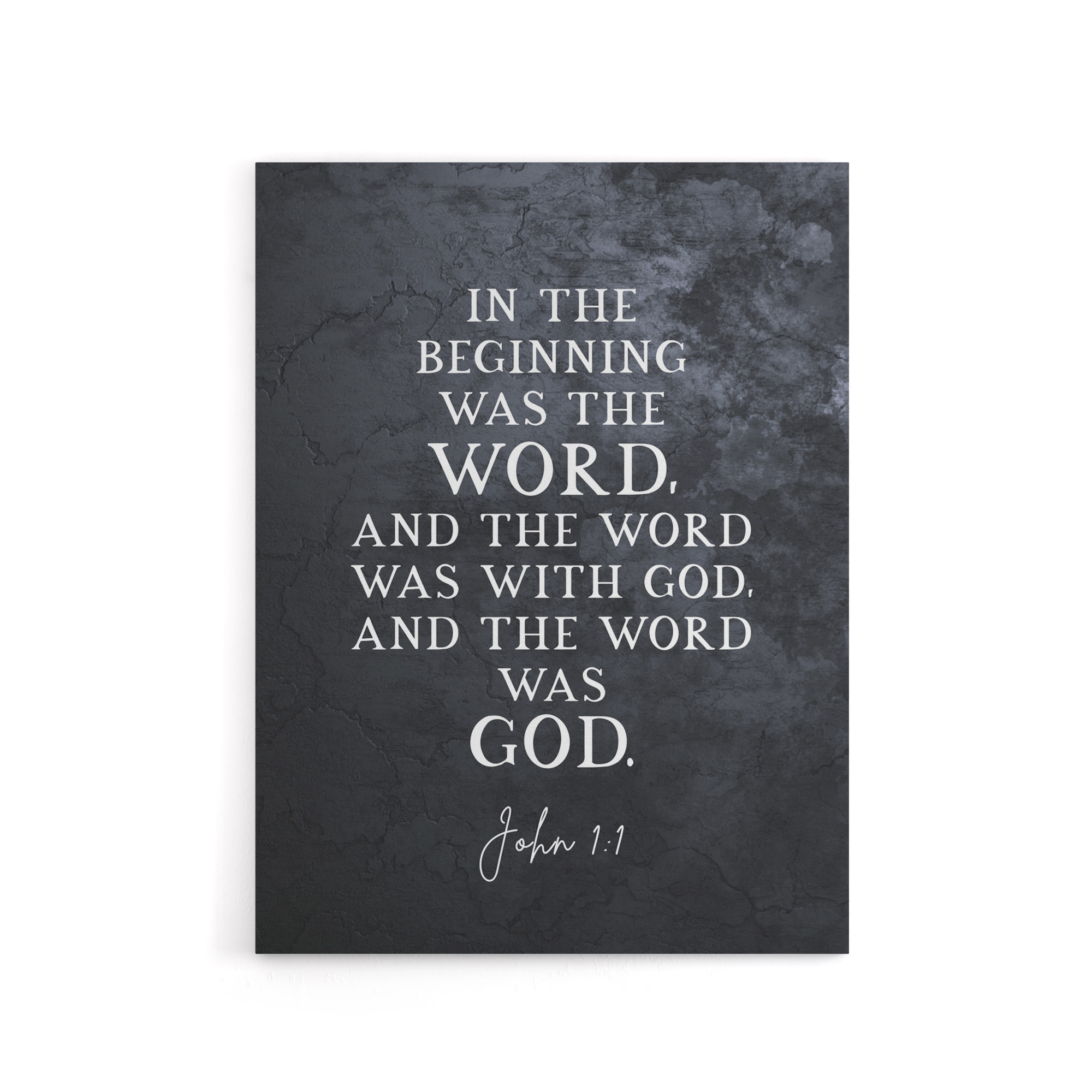 John 1 The Word Was God Christian Bible Quote Canvas Wall Art Print