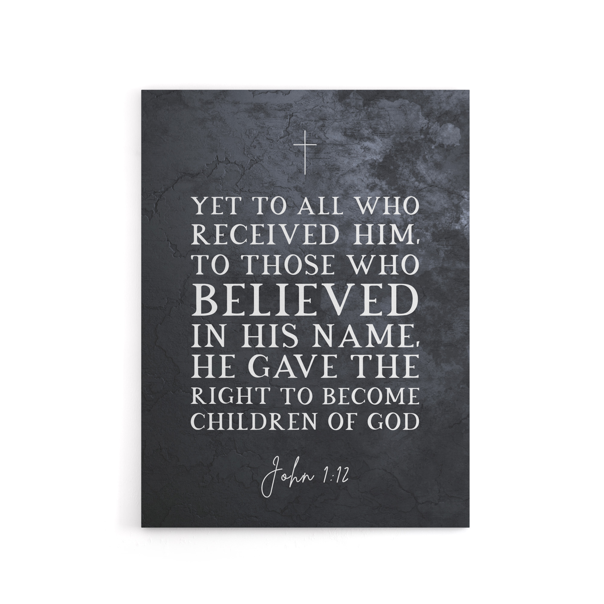 John 1 12 Belief The Right To Become Bible Quote Canvas Wall Art Print