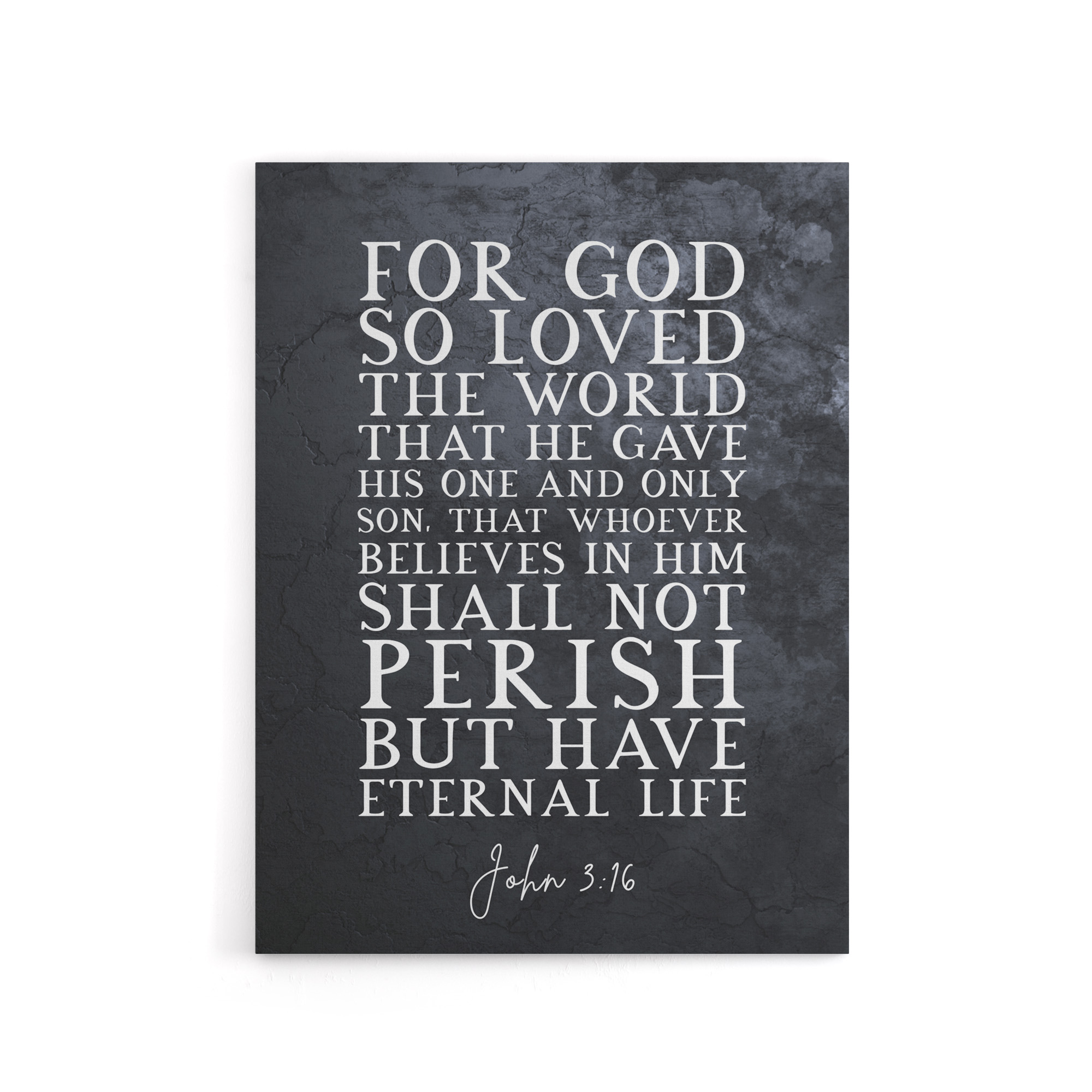 John 3 16 For God So Loved The World Bible Quote Canvas Wall Art Print