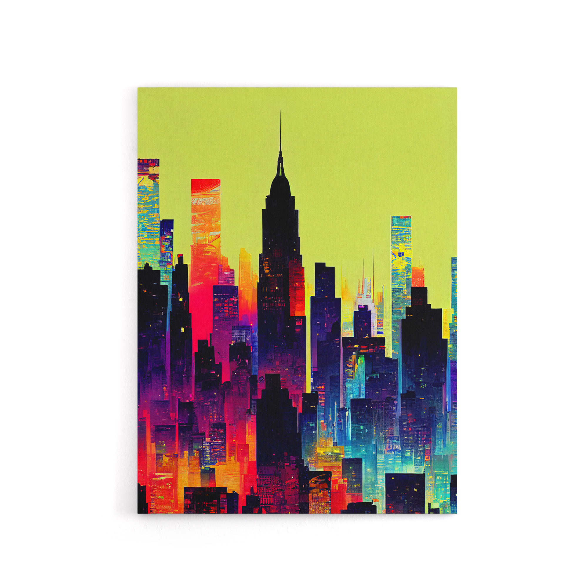 New York Colourful Cityscape Canvas Wall Art Print
