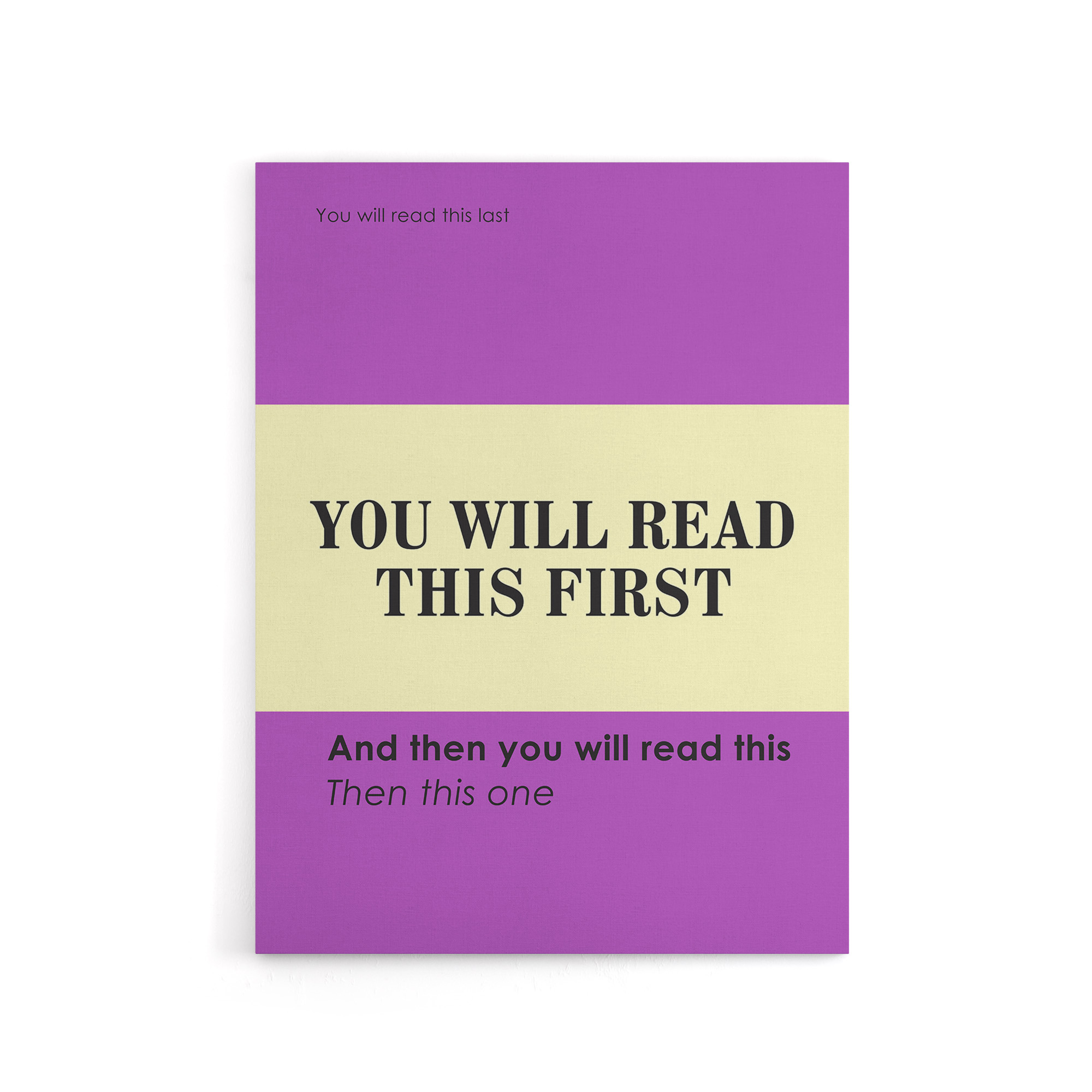 You Will Read This First Purple Simple Modern Canvas Wall Art Print