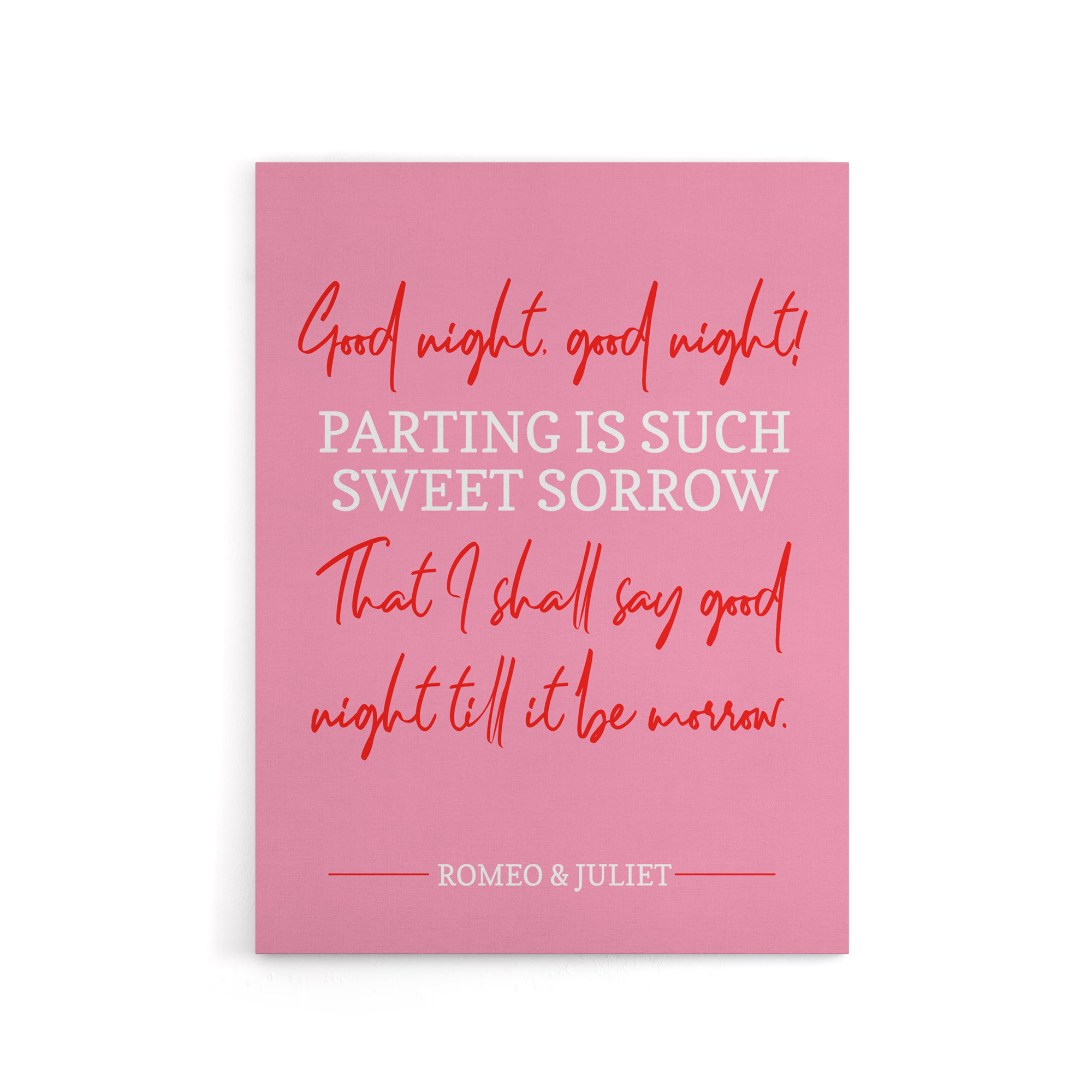 Shakespeare Quote Parting Sweet Sorrow Canvas Wall Art Print