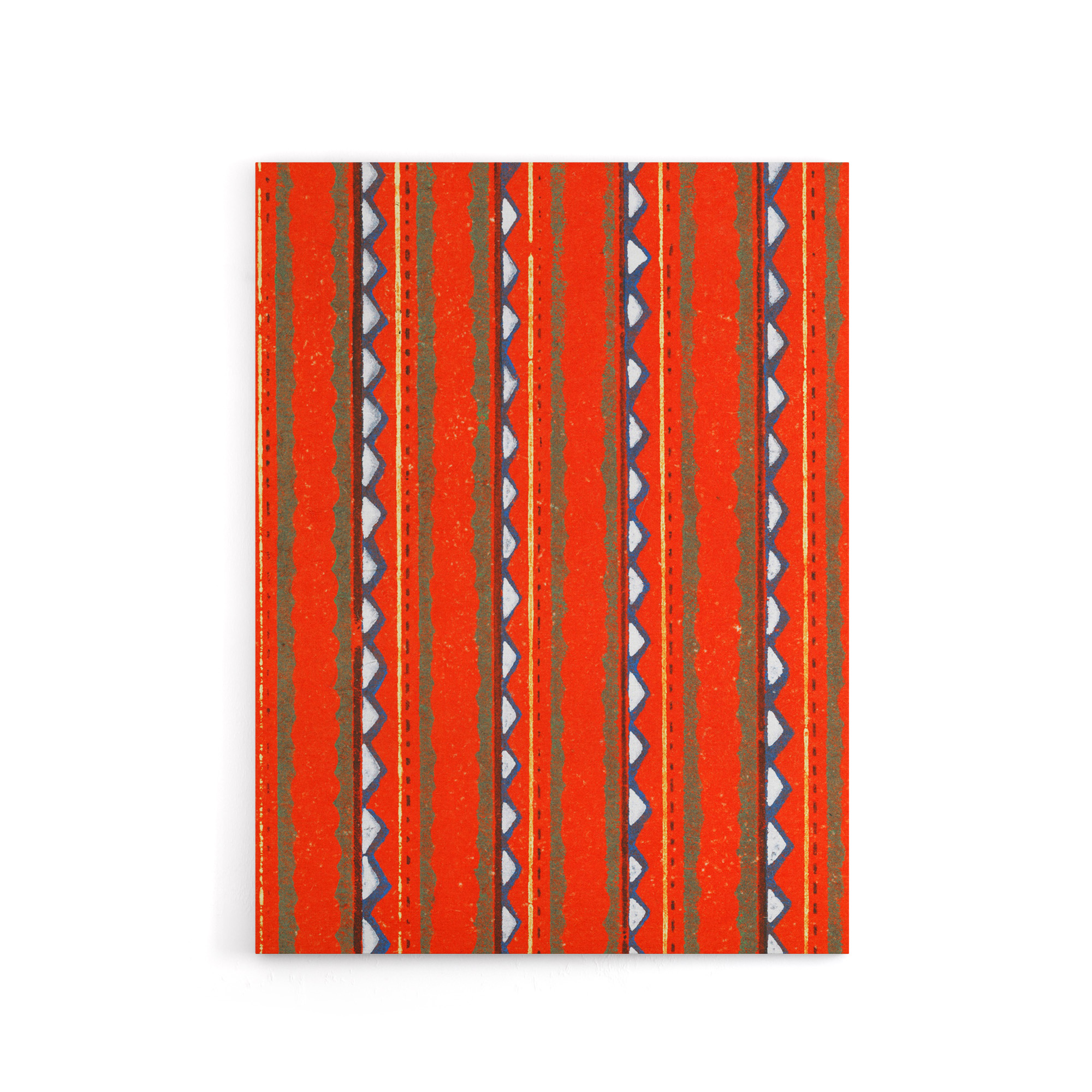 Red Geometric Textile Pattern Canvas Wall Art Print Furuya Korin
