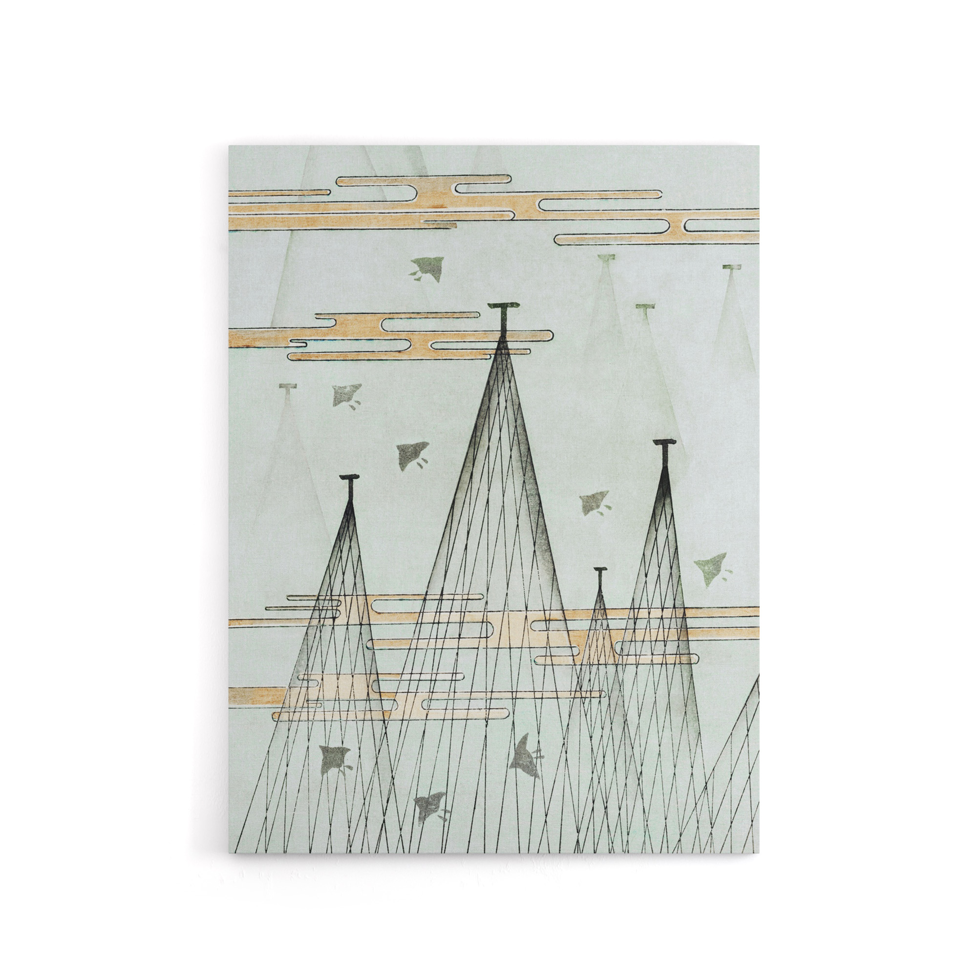 Skyscape With Birds Flying Canvas Wall Art Print Shin Bijutsukai