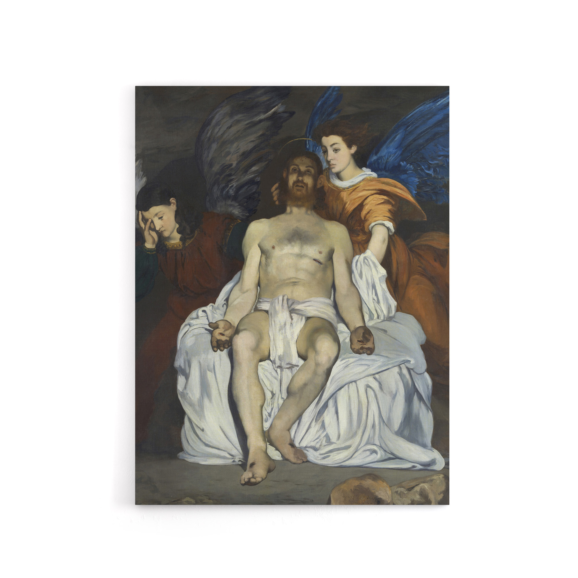 The Dead Christ with Angels Manet Vintage Canvas Wall Art Print