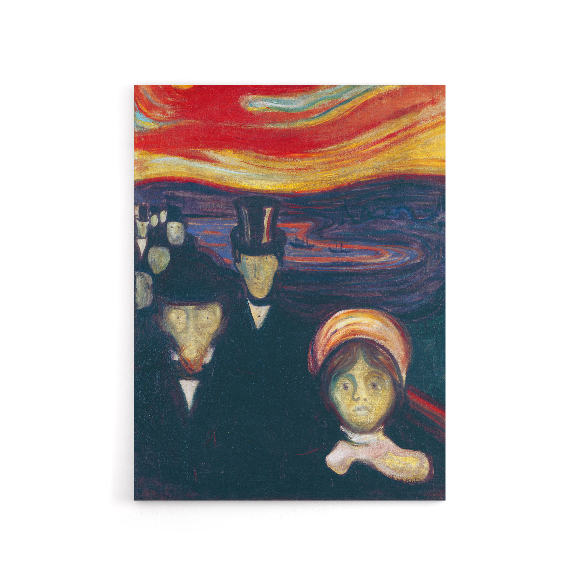 Anxiety Figures Oil Painting Munch Vintage Canvas Wall Art Print