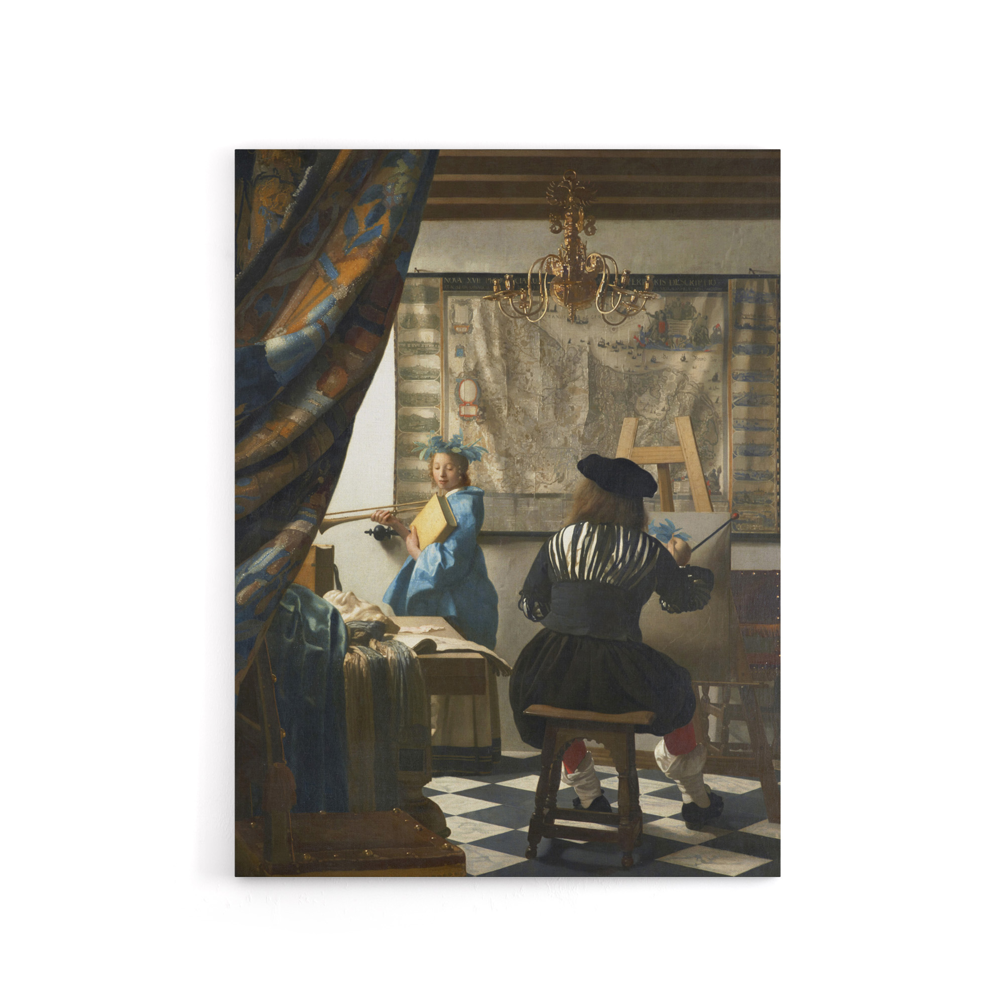 The Allegory of Painting Vermeer Vintage Canvas Wall Art Print