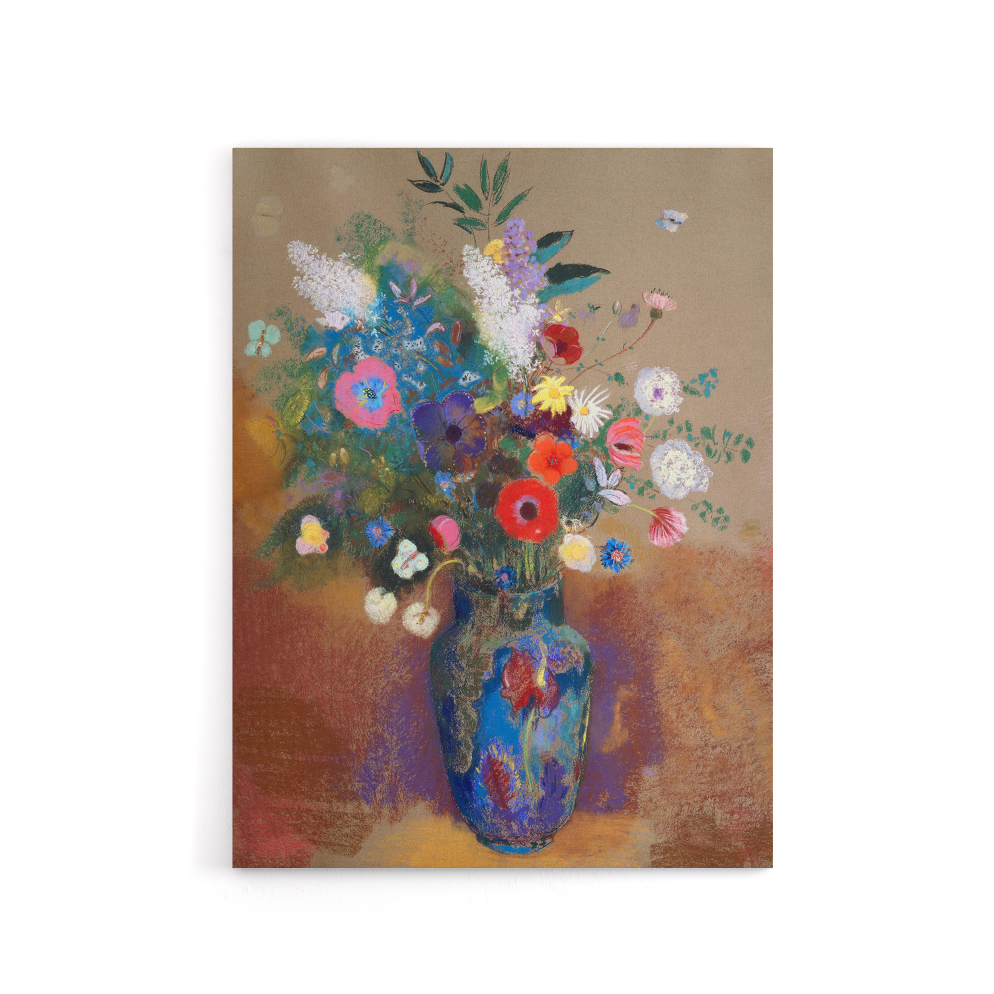 Bouquet of Flowers in a Vase Redon Vintage Canvas Wall Art Print