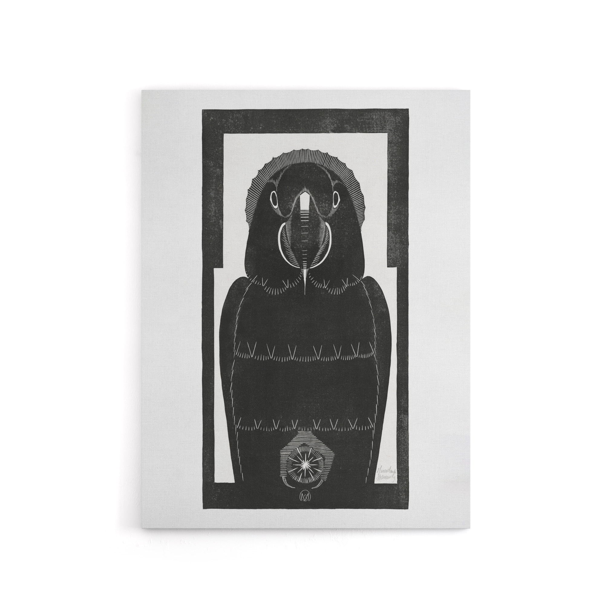 Stylised Ara Macaw Parrot De Mesquita Canvas Wall Art Print
