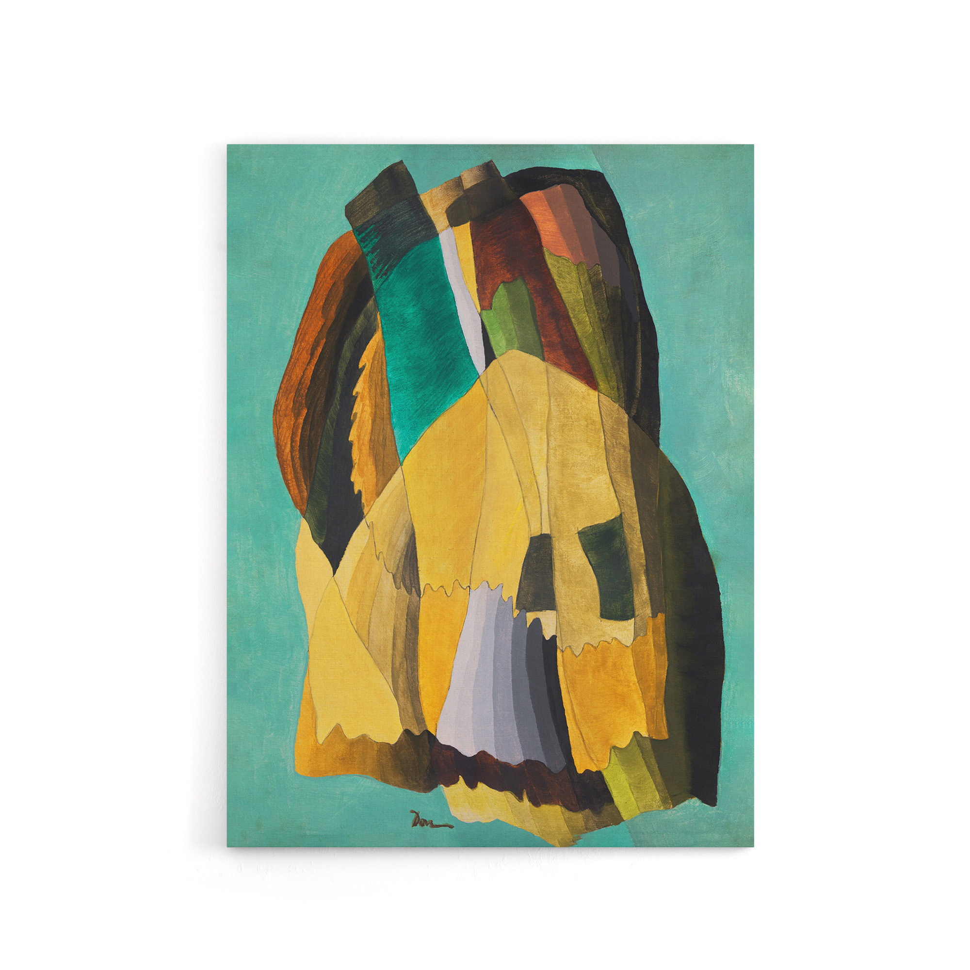 Shore Road Abstract Coastal Landscape Dove Canvas Wall Art Print