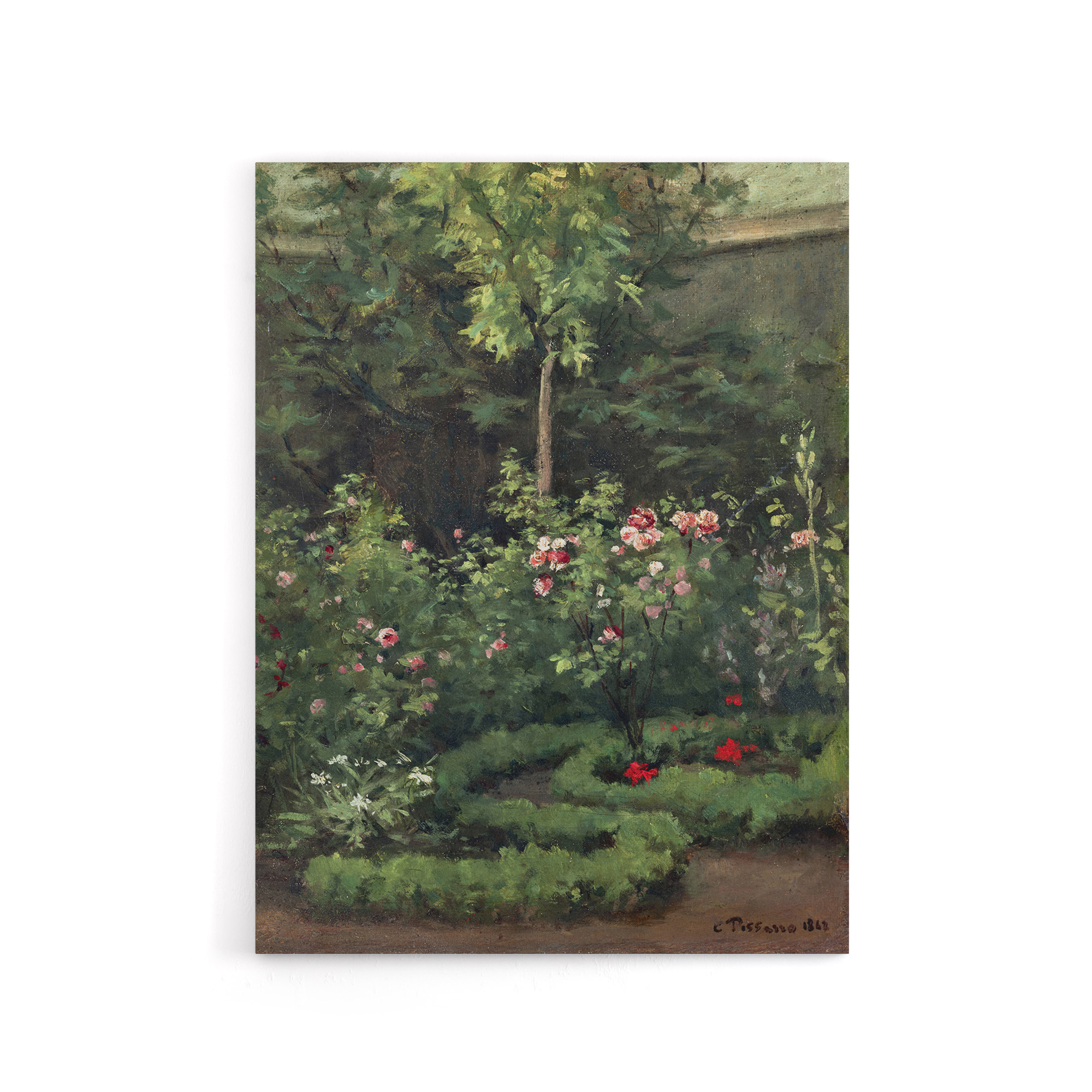 A Rose Garden Landscape Camille Pissarro Canvas Wall Art Print