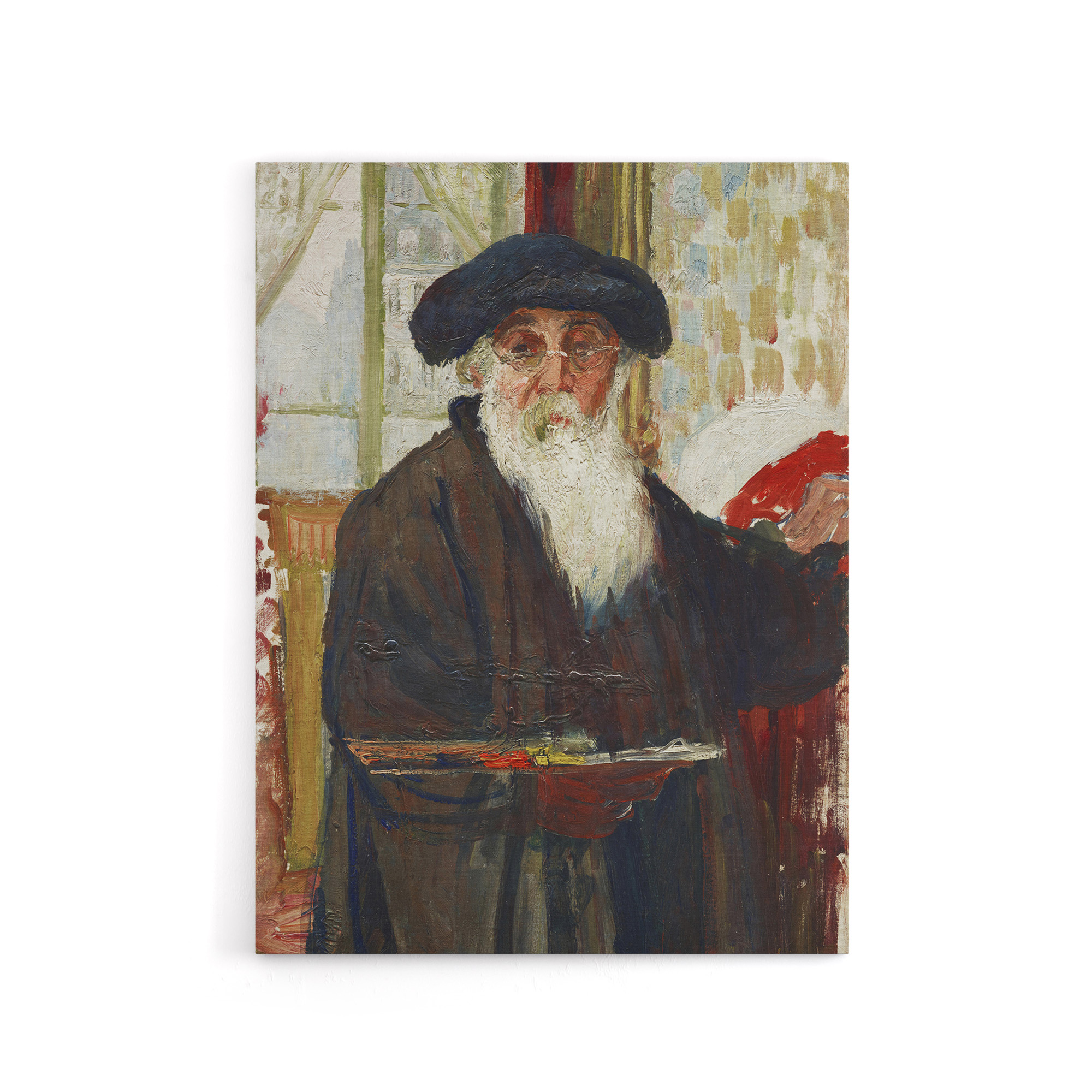 Self Portrait With Paint Palette Pissarro Canvas Wall Art Print