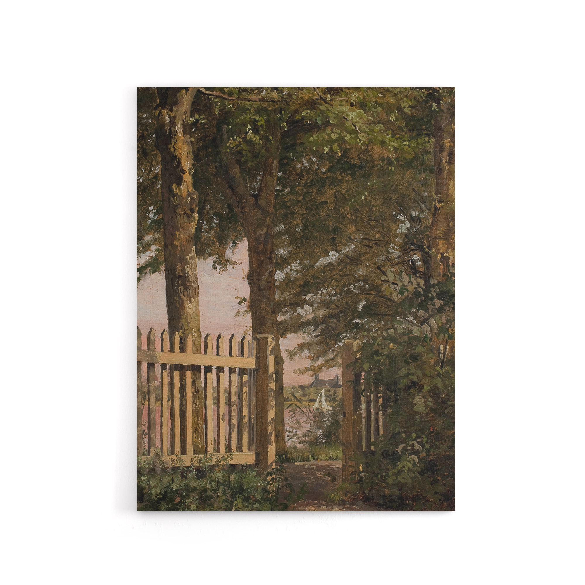 Sailboat and the Garden Gate Christen Kobke Canvas Wall Art Print