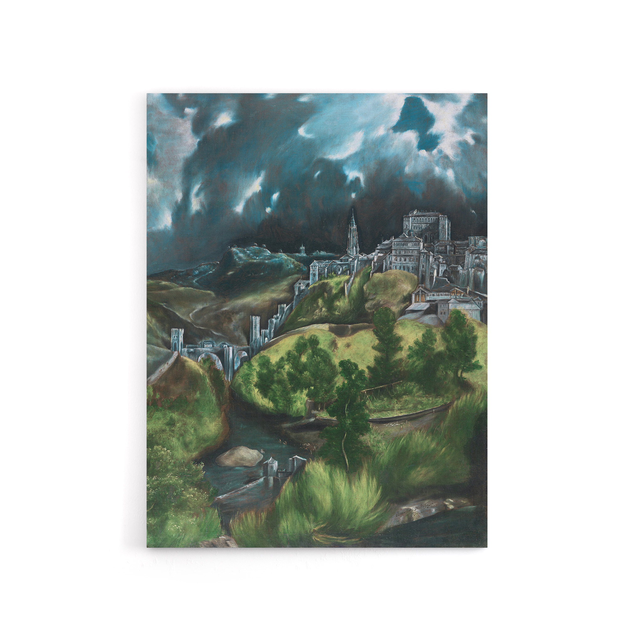 View of Toledo Landscape Painting El Greco Canvas Wall Art Print