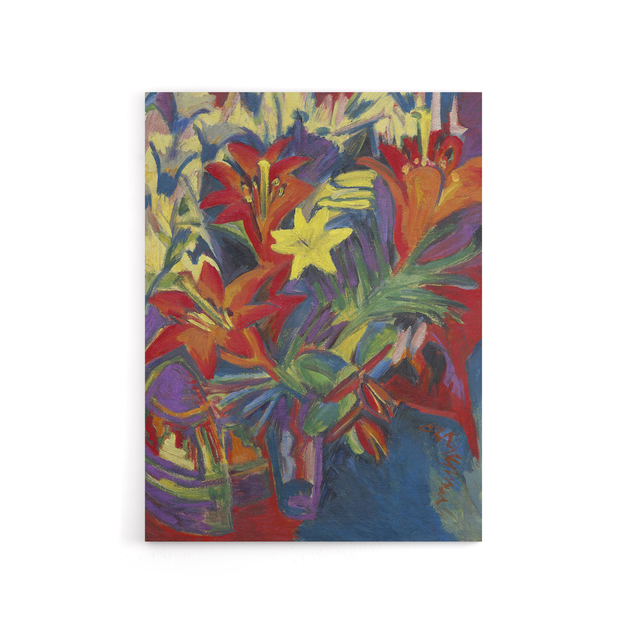 Still Life with Lilies Ernst Ludwig Kirchner Canvas Wall Art Print