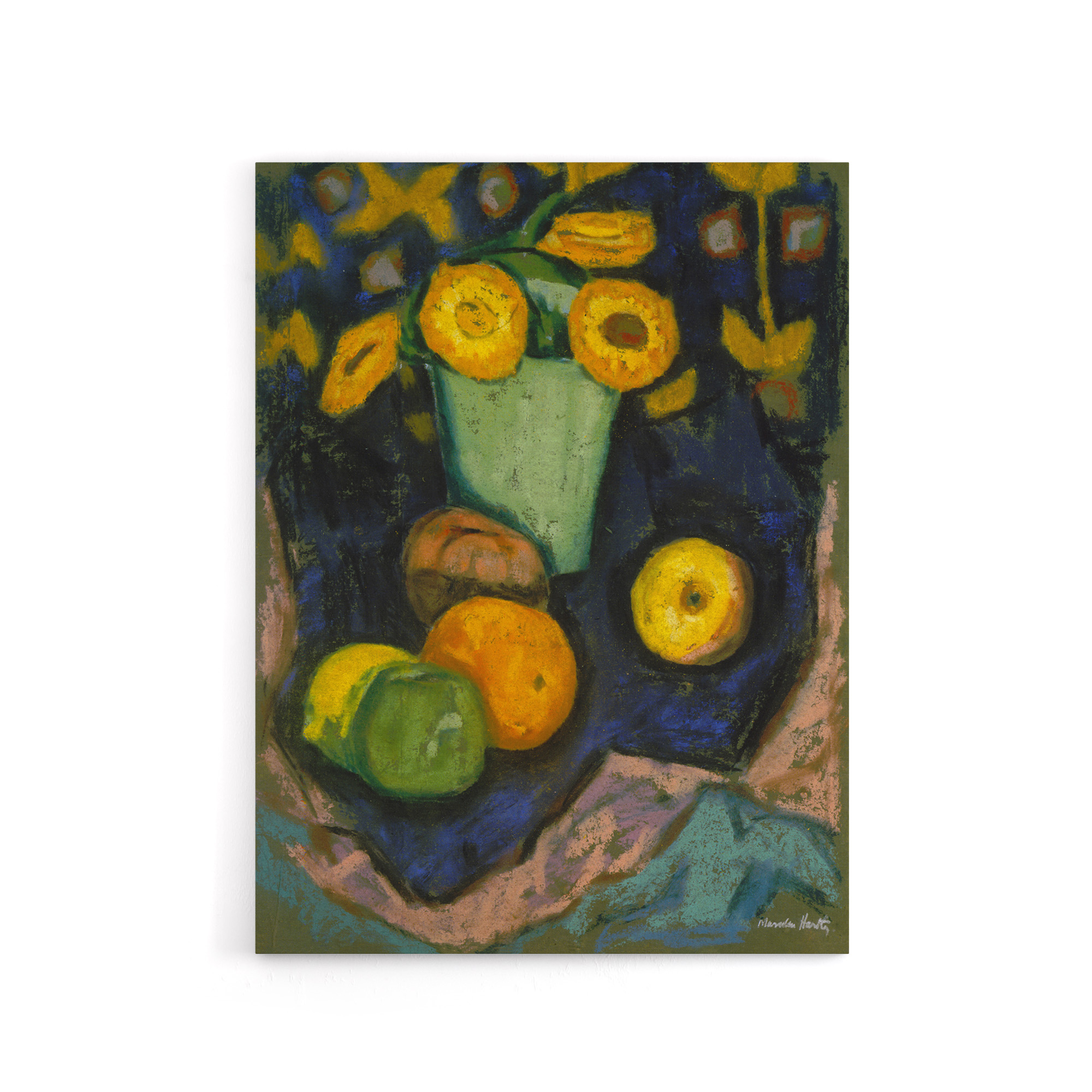 Still Life with Flowers and Fruit Hartley Canvas Wall Art Print