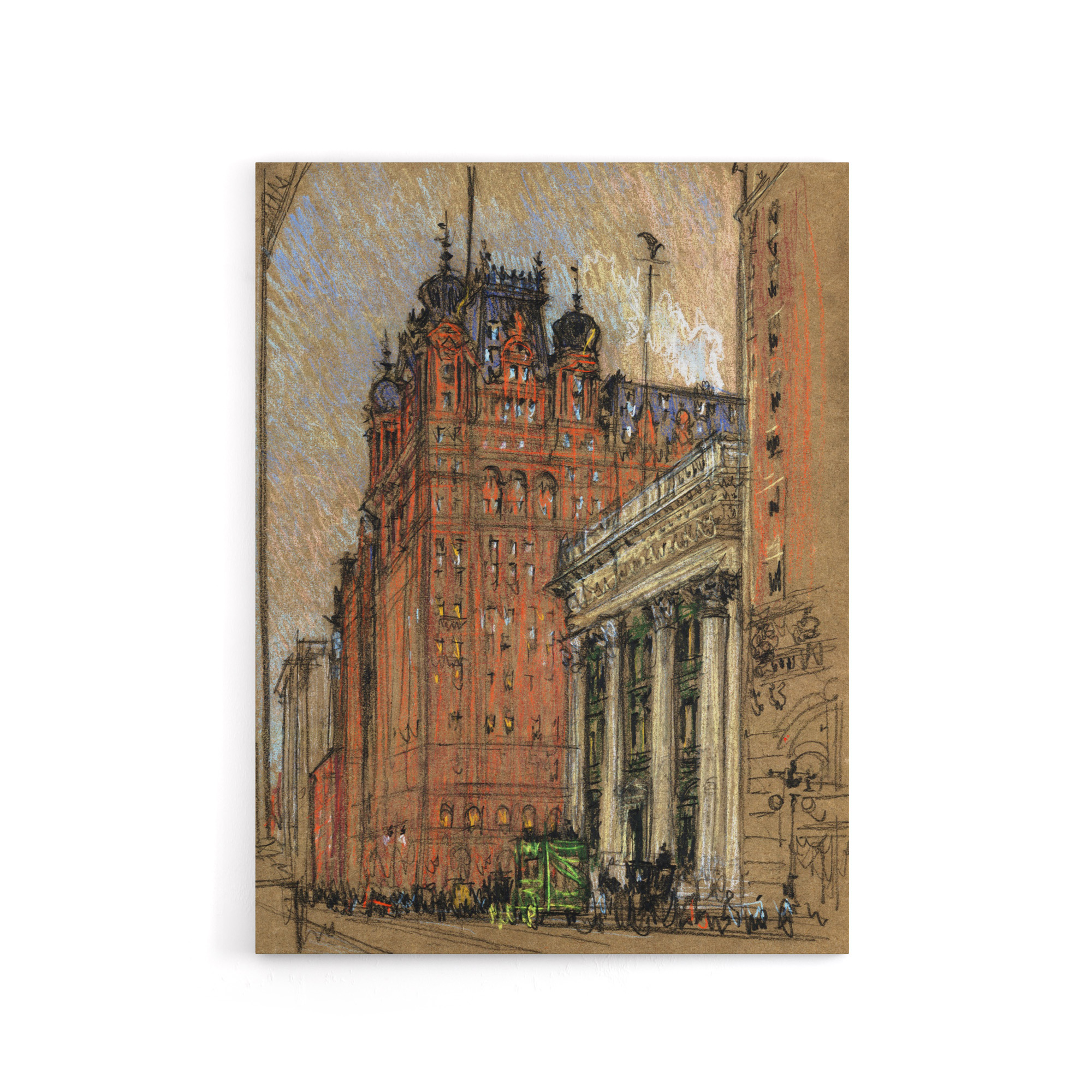 Joseph Pennell New York City Hotel Street View Canvas Wall Art Print