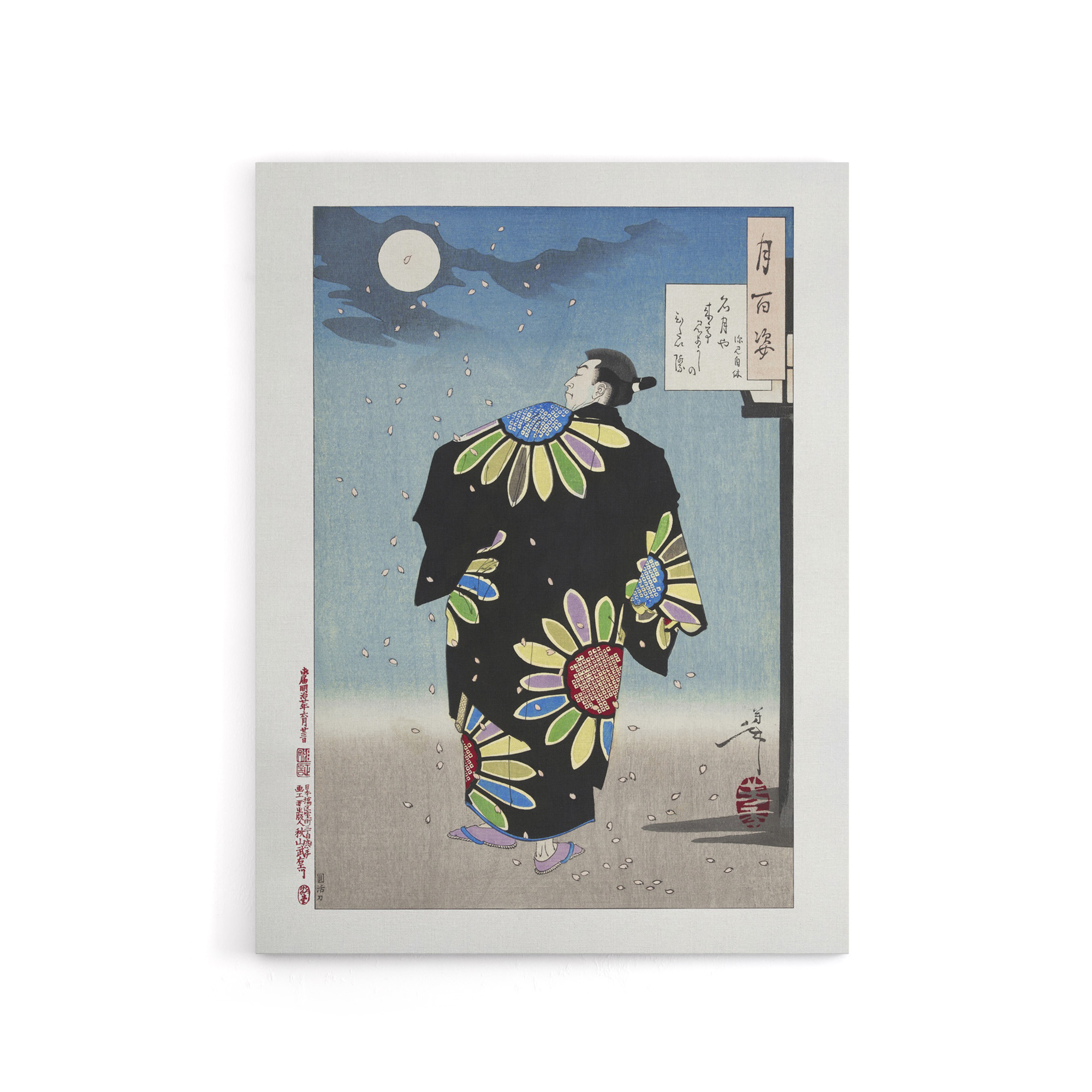 Yoshitoshi Fukami Jikyu Vintage Japanese Ukiyo-e Canvas Wall Art Print