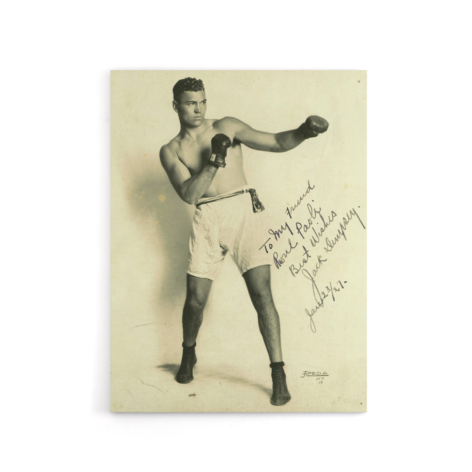 Boxer Mauler Jack Dempsey Canvas Wall Art Print