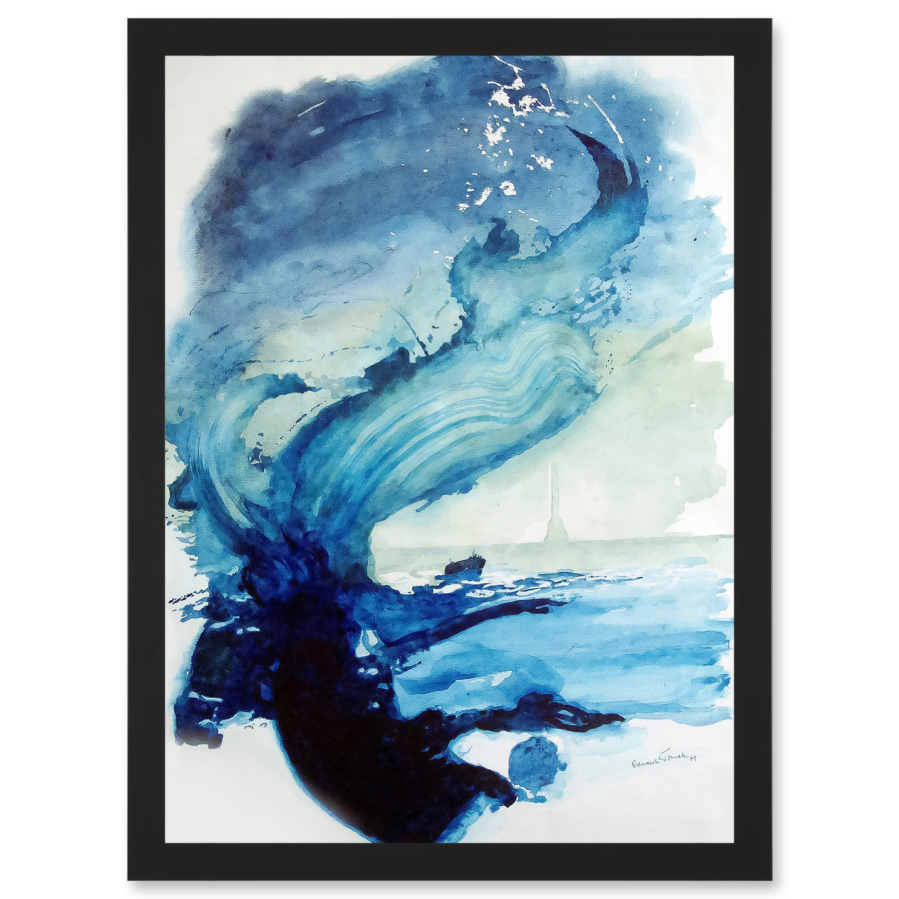 Eduard Tomek Meer Abstrakt Leuchtturm Gemälde Gerahmt A3 Wandbild Kunstdruck - Bild 2 von 21