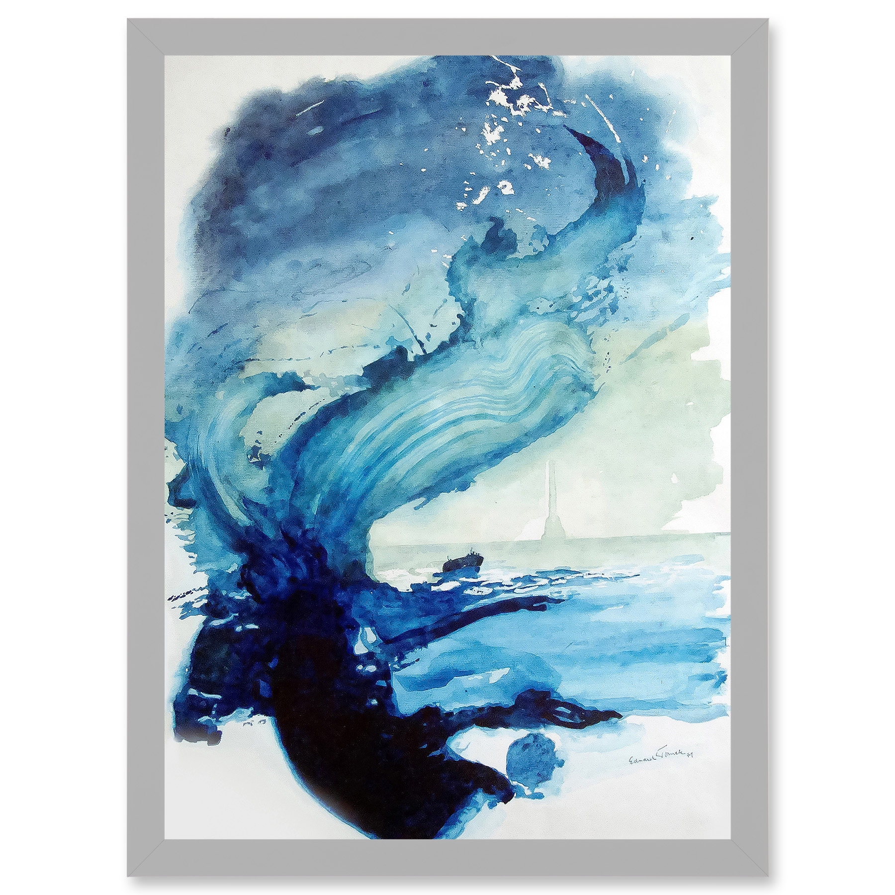 Eduard Tomek Meer Abstrakt Leuchtturm Gemälde Gerahmt A3 Wandbild Kunstdruck - Bild 10 von 21