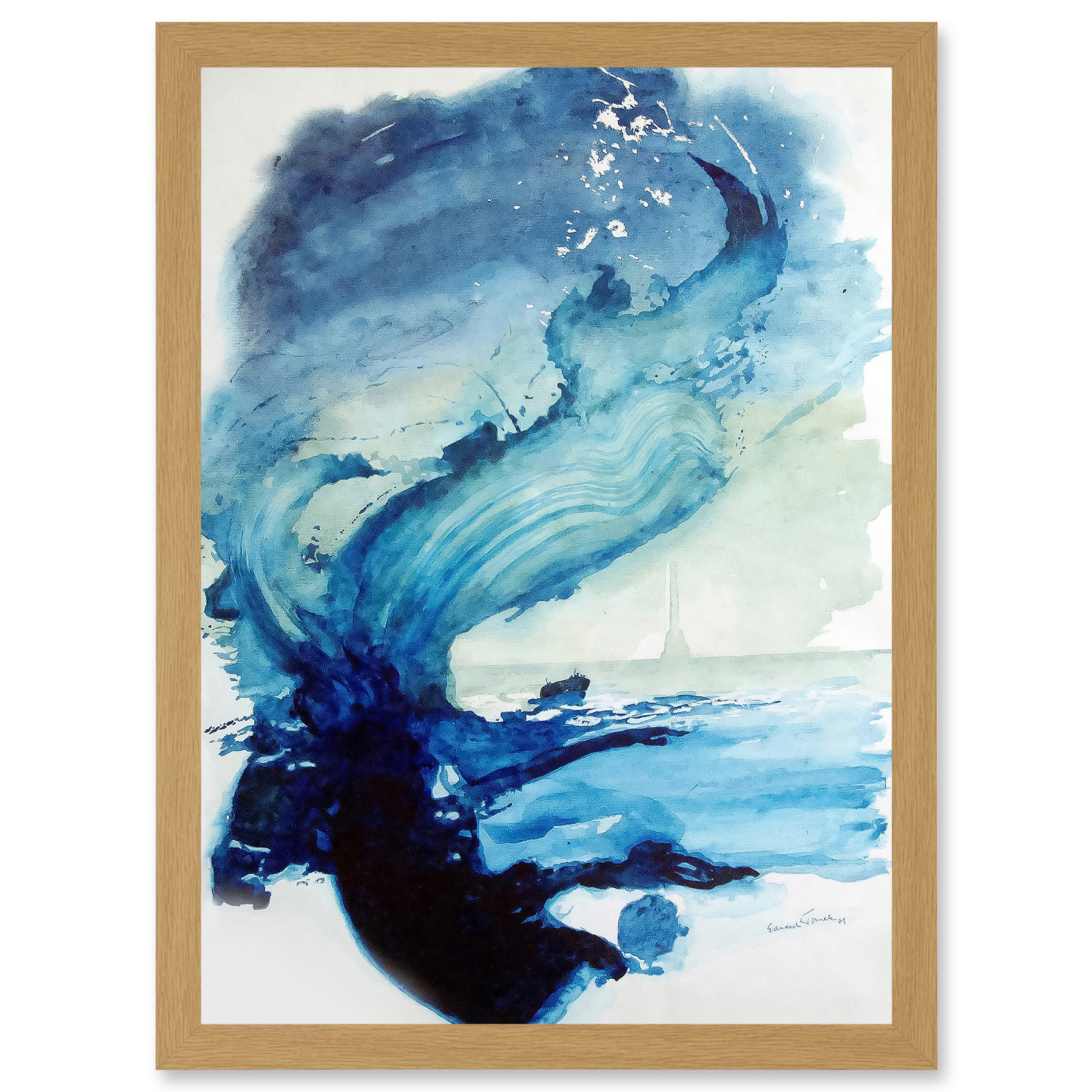 Eduard Tomek Meer Abstrakt Leuchtturm Gemälde Gerahmt A3 Wandbild Kunstdruck - Bild 14 von 21