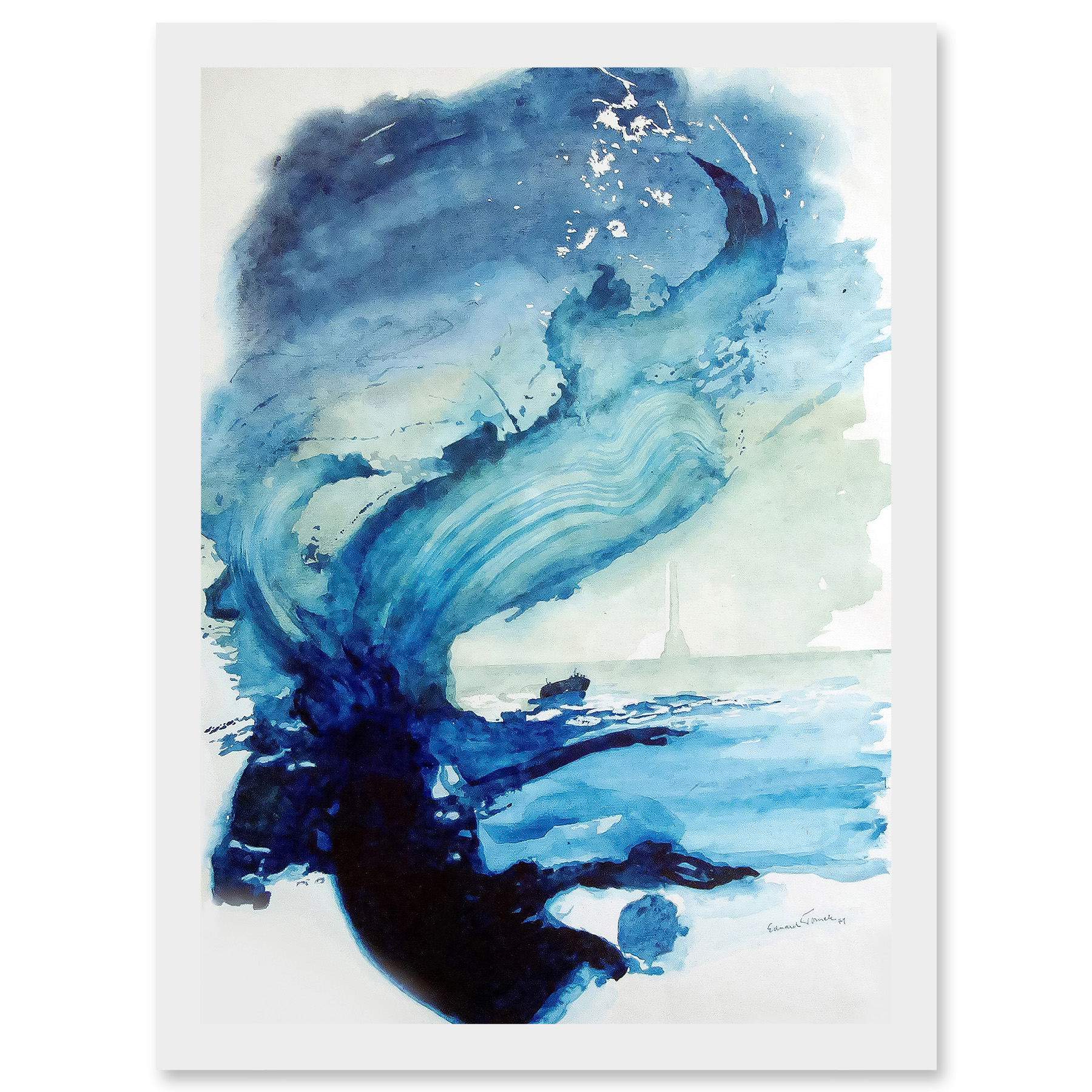 Eduard Tomek Meer Abstrakt Leuchtturm Gemälde Gerahmt A3 Wandbild Kunstdruck - Bild 18 von 21