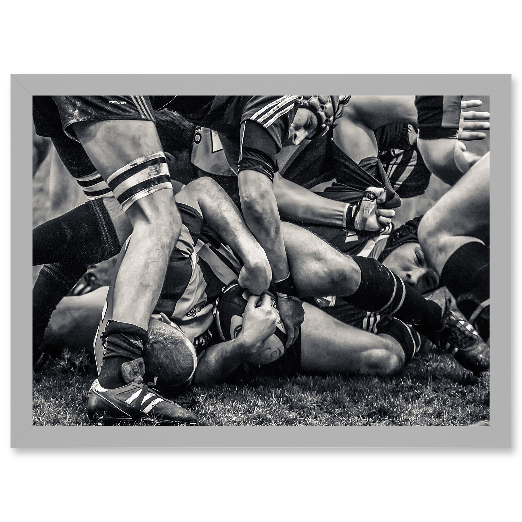 Photo Sport Rugby Football Close Up Scrum Players Ball Game A4 Framed Art Print - Picture 10 of 21