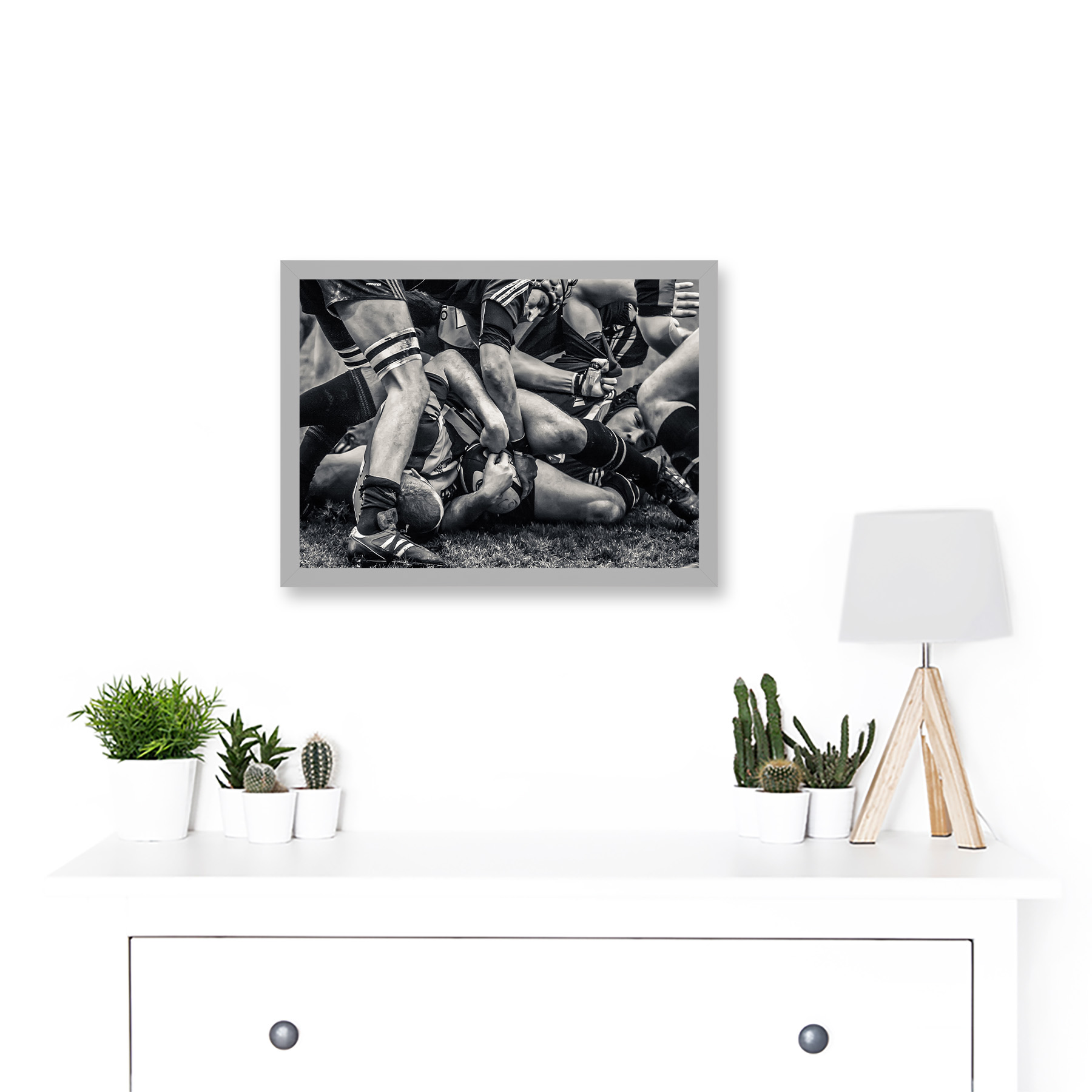 Photo Sport Rugby Football Close Up Scrum Players Ball Game A4 Framed Art Print - Picture 11 of 21