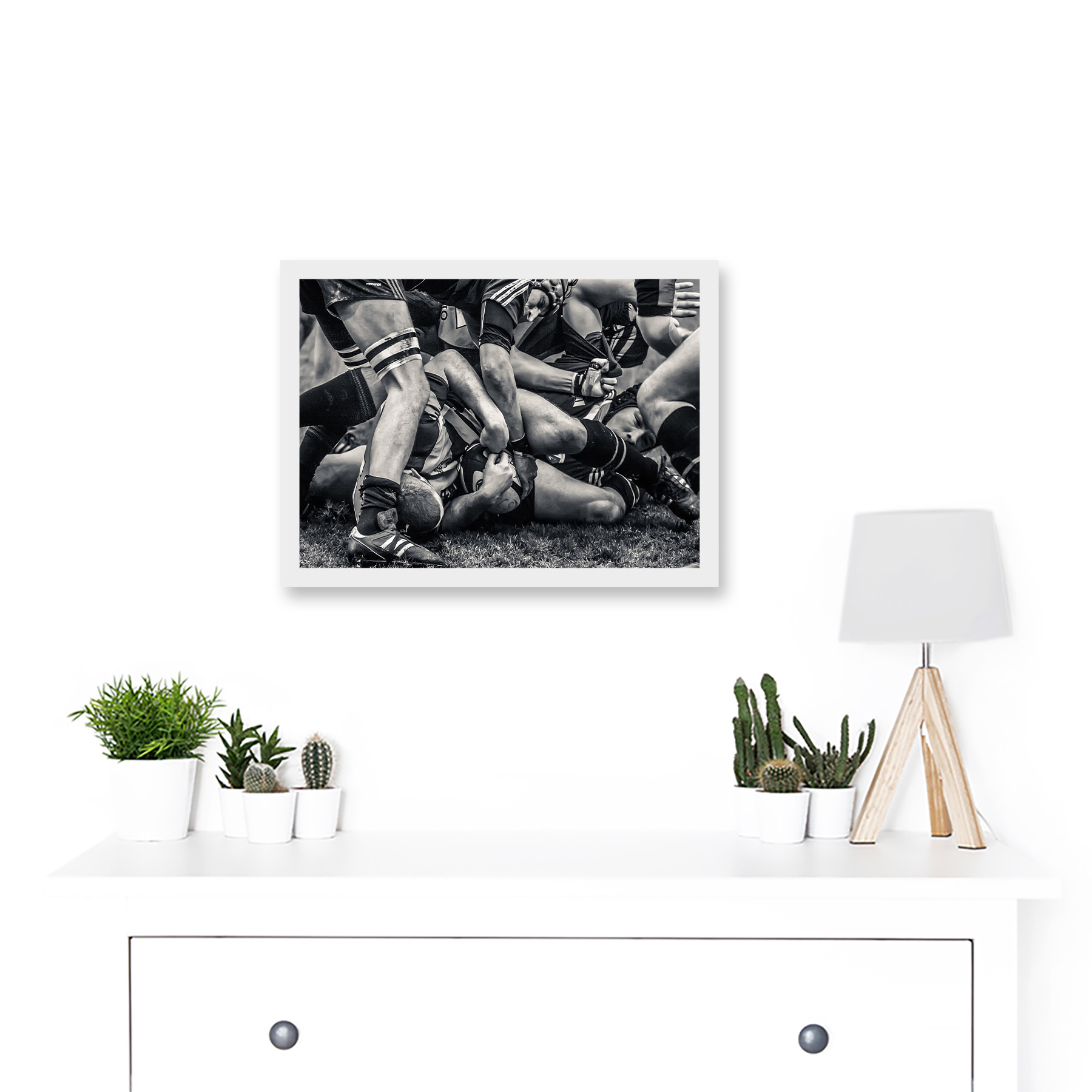 Photo Sport Rugby Football Close Up Scrum Players Ball Game A4 Framed Art Print - Picture 19 of 21