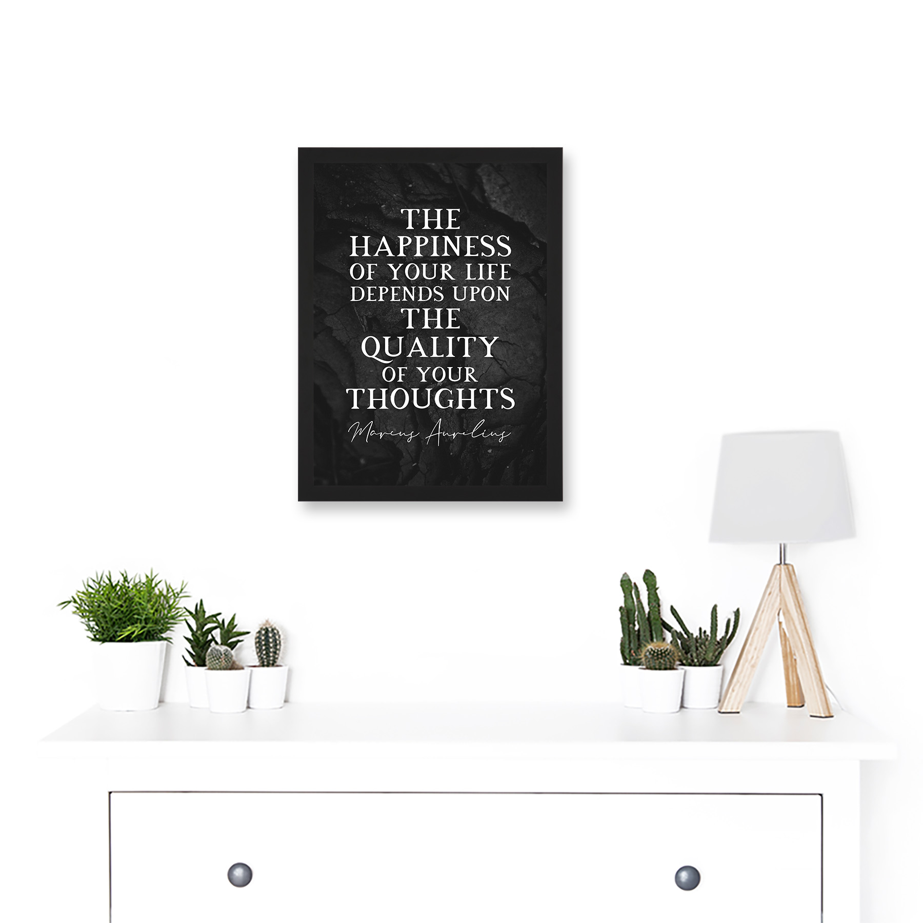 Slate Quote Marcus Aurelius Happiness Quality Thoughts Framed A4 Wall Art Print - Bild 3 von 21