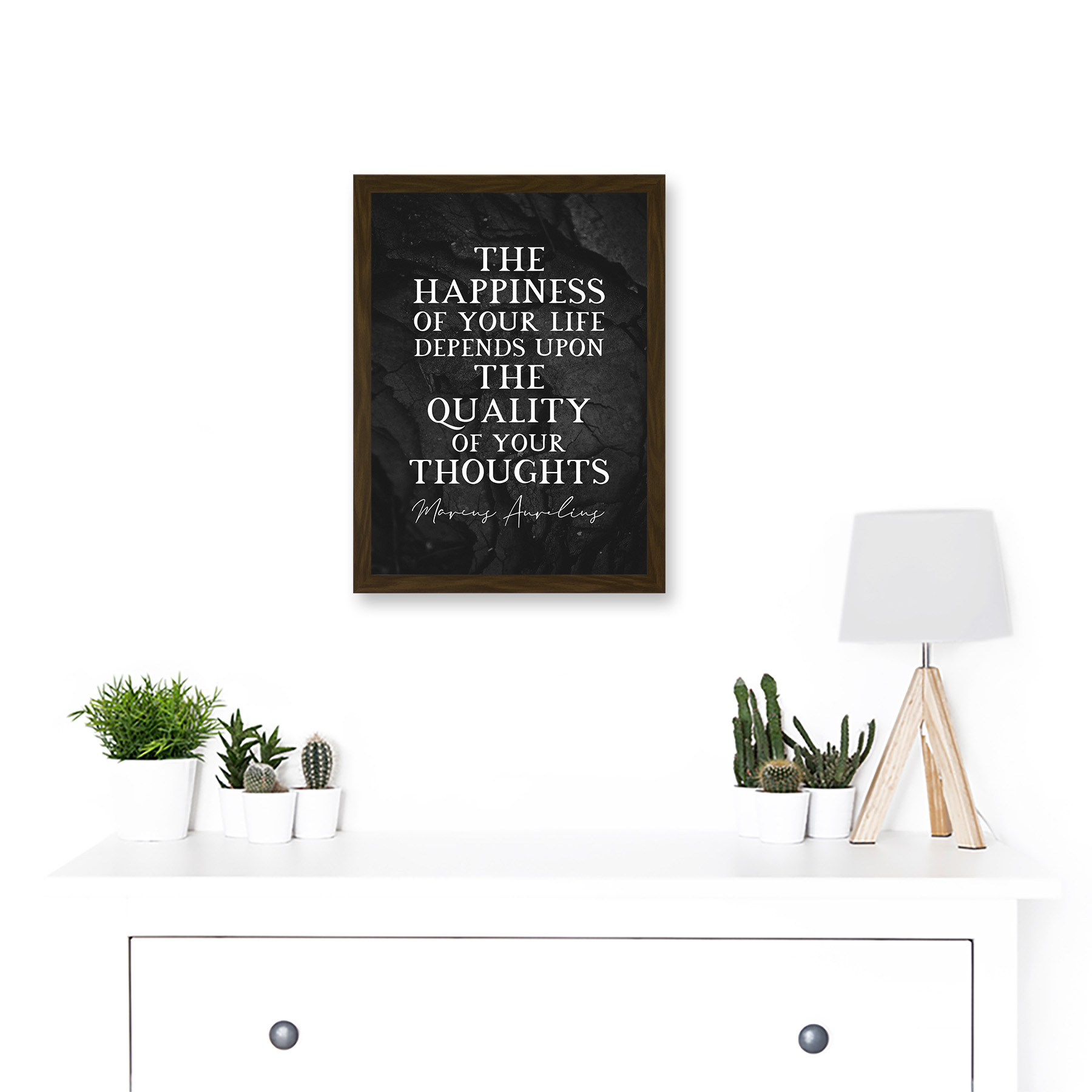 Slate Quote Marcus Aurelius Happiness Quality Thoughts Framed A4 Wall Art Print - Bild 7 von 21