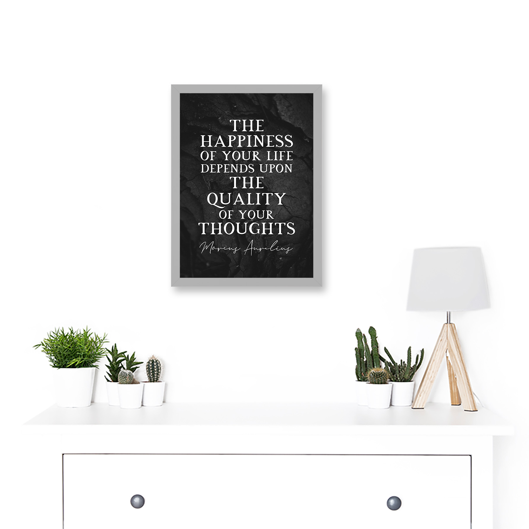 Slate Quote Marcus Aurelius Happiness Quality Thoughts Framed A4 Wall Art Print - Bild 11 von 21