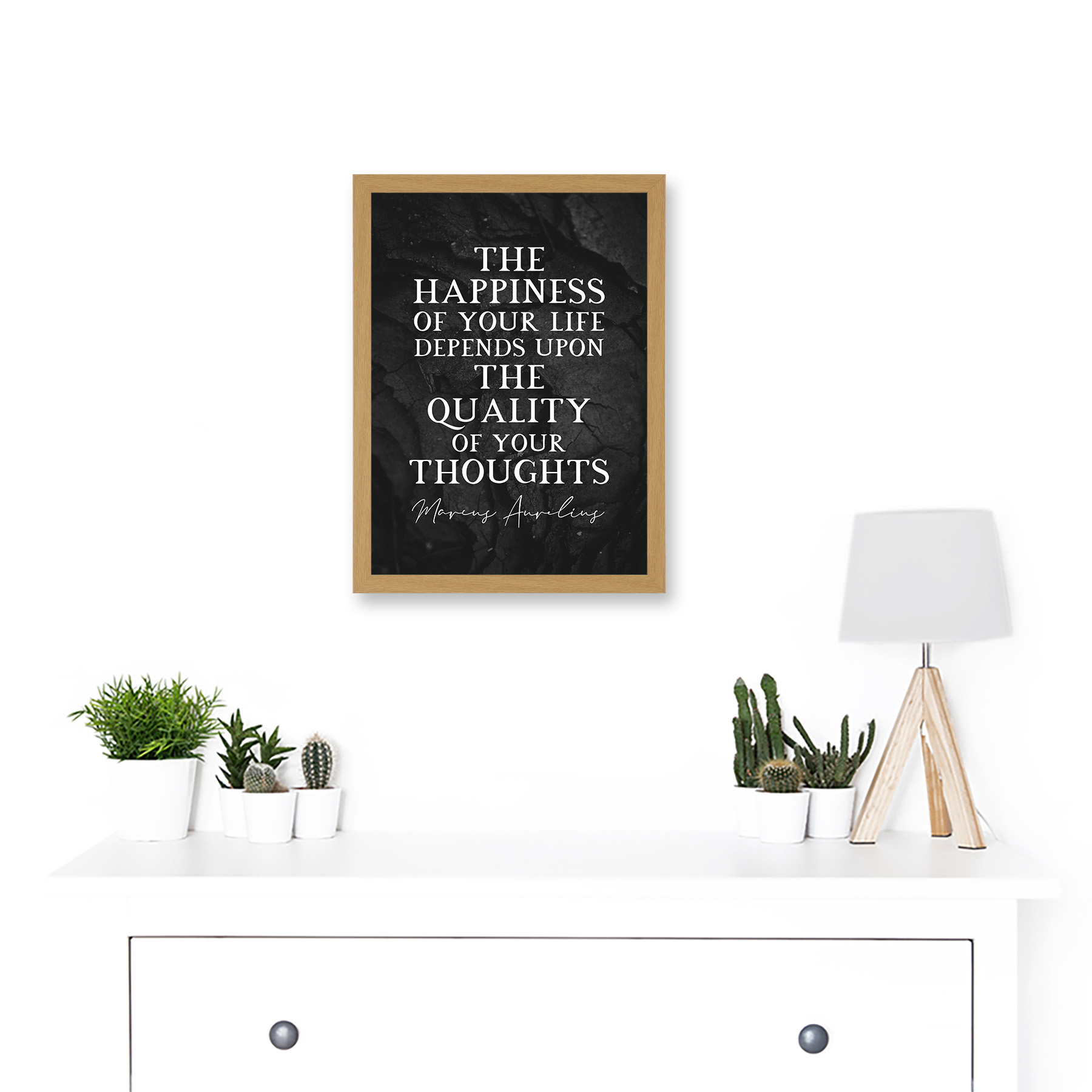 Slate Quote Marcus Aurelius Happiness Quality Thoughts Framed A4 Wall Art Print - Bild 15 von 21