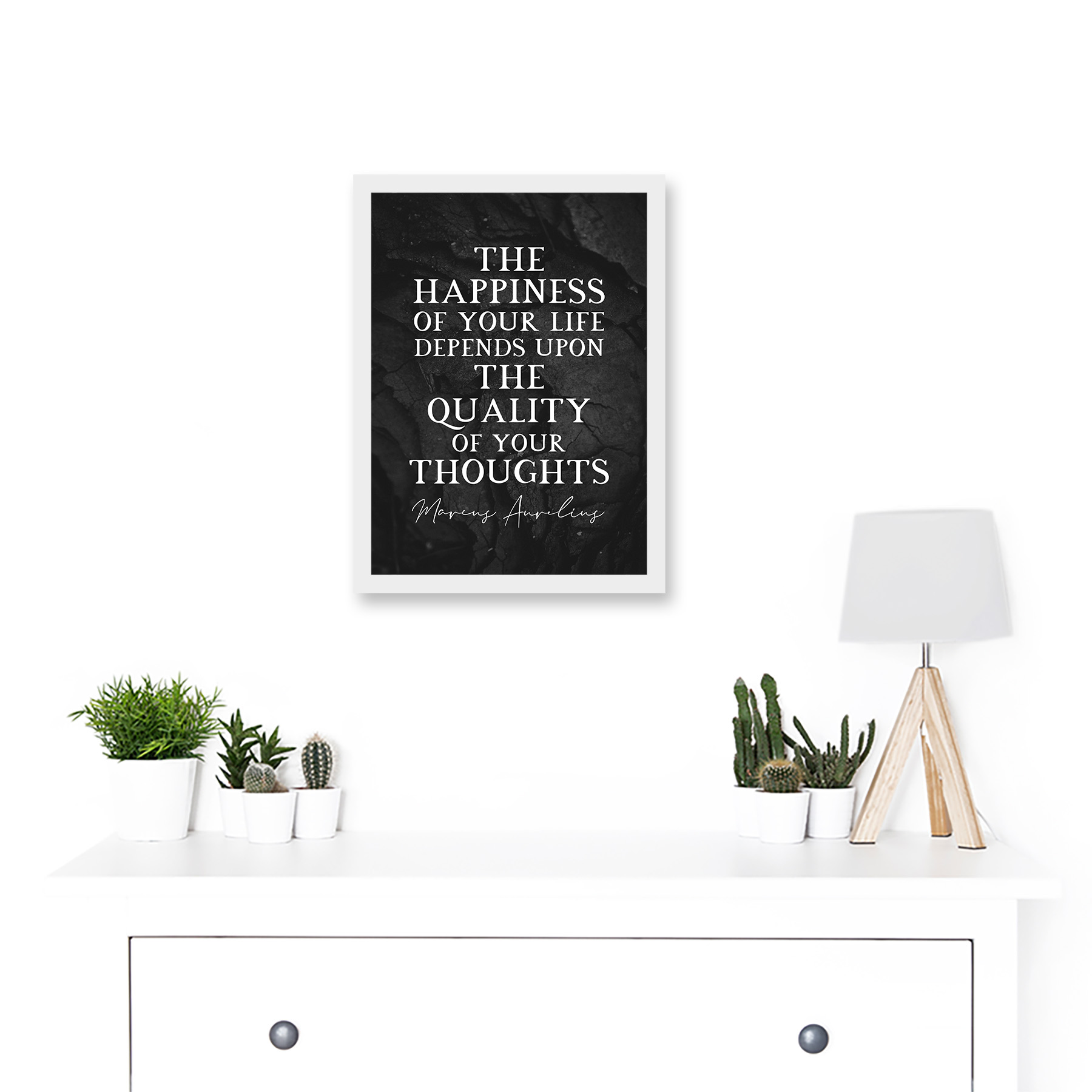 Slate Quote Marcus Aurelius Happiness Quality Thoughts Framed A4 Wall Art Print - Bild 19 von 21