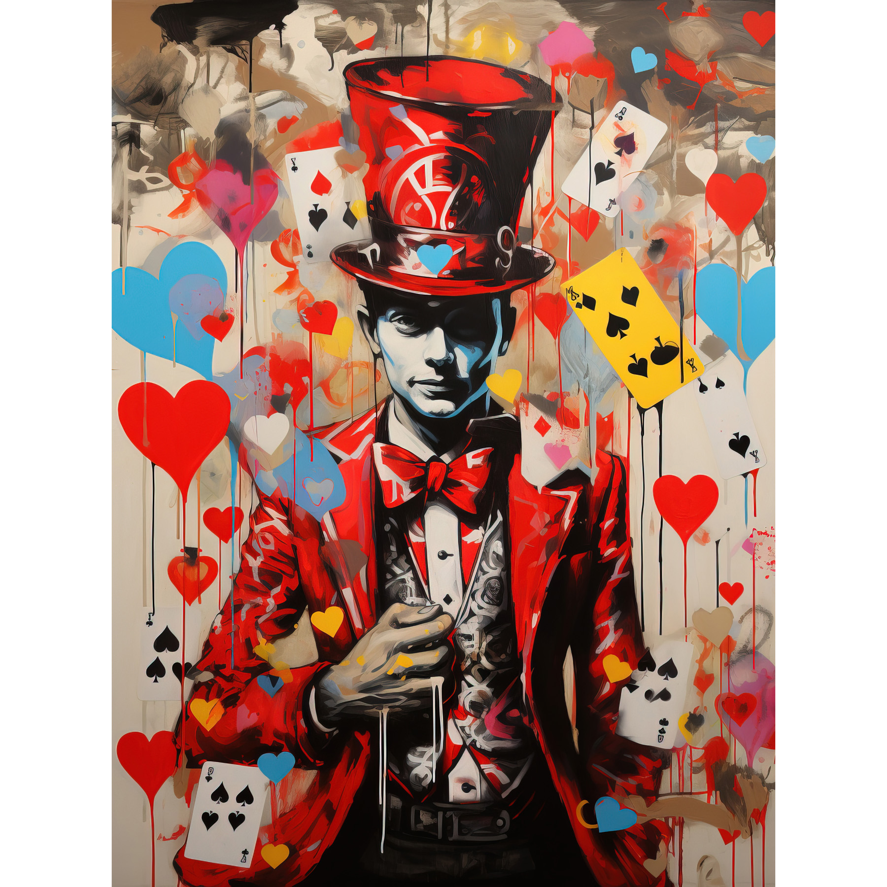 The King of Hearts Modern Magician Magical Playing Cards Framed Wall Art 12x16