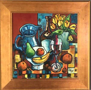 Abstract Still Life - Tulips and Wine
