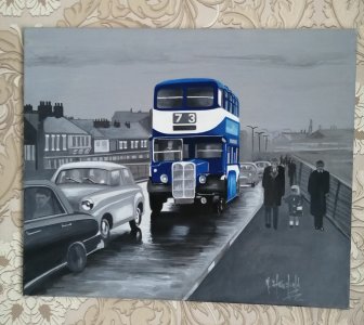 Corporation bus scene from Northen England