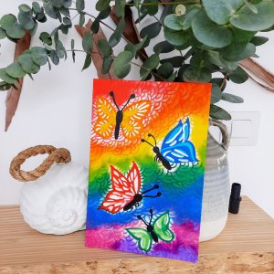 LGBTQ+ butterflies  original artwork canvas by Mara Moonmaker 
