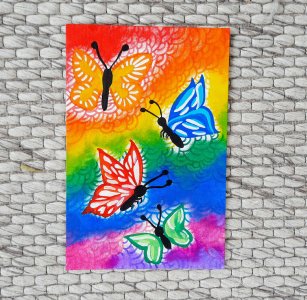 LGBTQ+ butterflies  original artwork canvas by Mara Moonmaker 