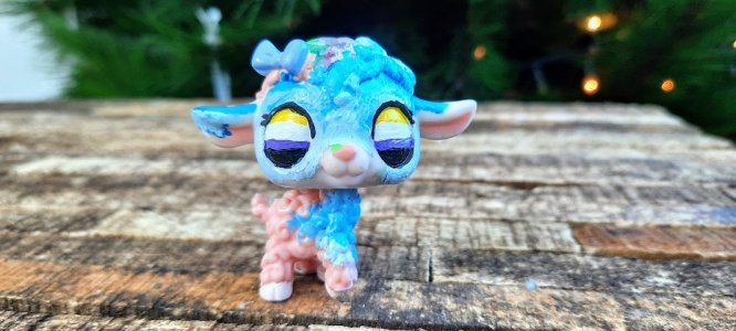 Sheep/ Little Pet Shop Custom/custom painted LPS/LPS custom personalised/ cute small gift/LGBTQ+ custom made flag/ Gay flag
