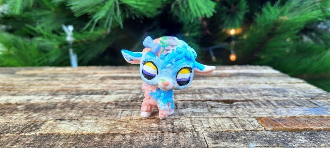 Sheep/ Little Pet Shop Custom/custom painted LPS/LPS custom personalised/ cute small gift/LGBTQ+ custom made flag/ Gay flag