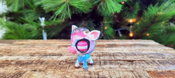 cow/ Little Pet Shop Custom/custom painted LPS/LPS custom personalised/ cute small gift/LGBTQ+ custom made flag/ Gay flag