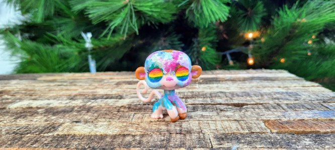 monkey/ Little Pet Shop Custom/custom painted LPS/LPS custom personalised/ cute small gift/LGBTQ+ custom made flag/ Gay flag